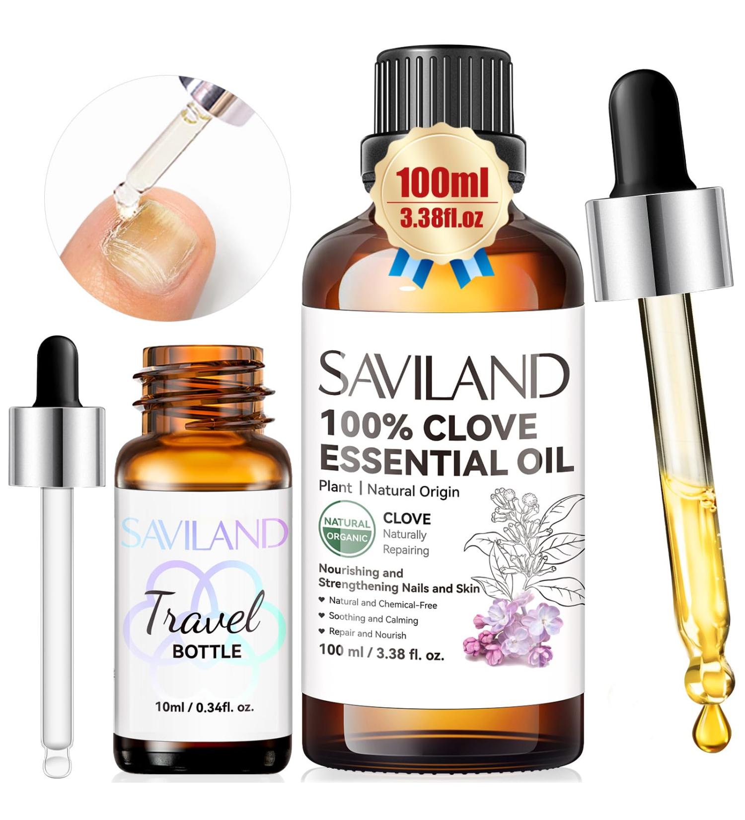 SAVILAND Clove Oil for Toenail Fungus - 100% Pure Organic Nail Growth Oil | Natural Fungal Treatment & Cuticle Care 2024 - Buy Online on GoSupps.com