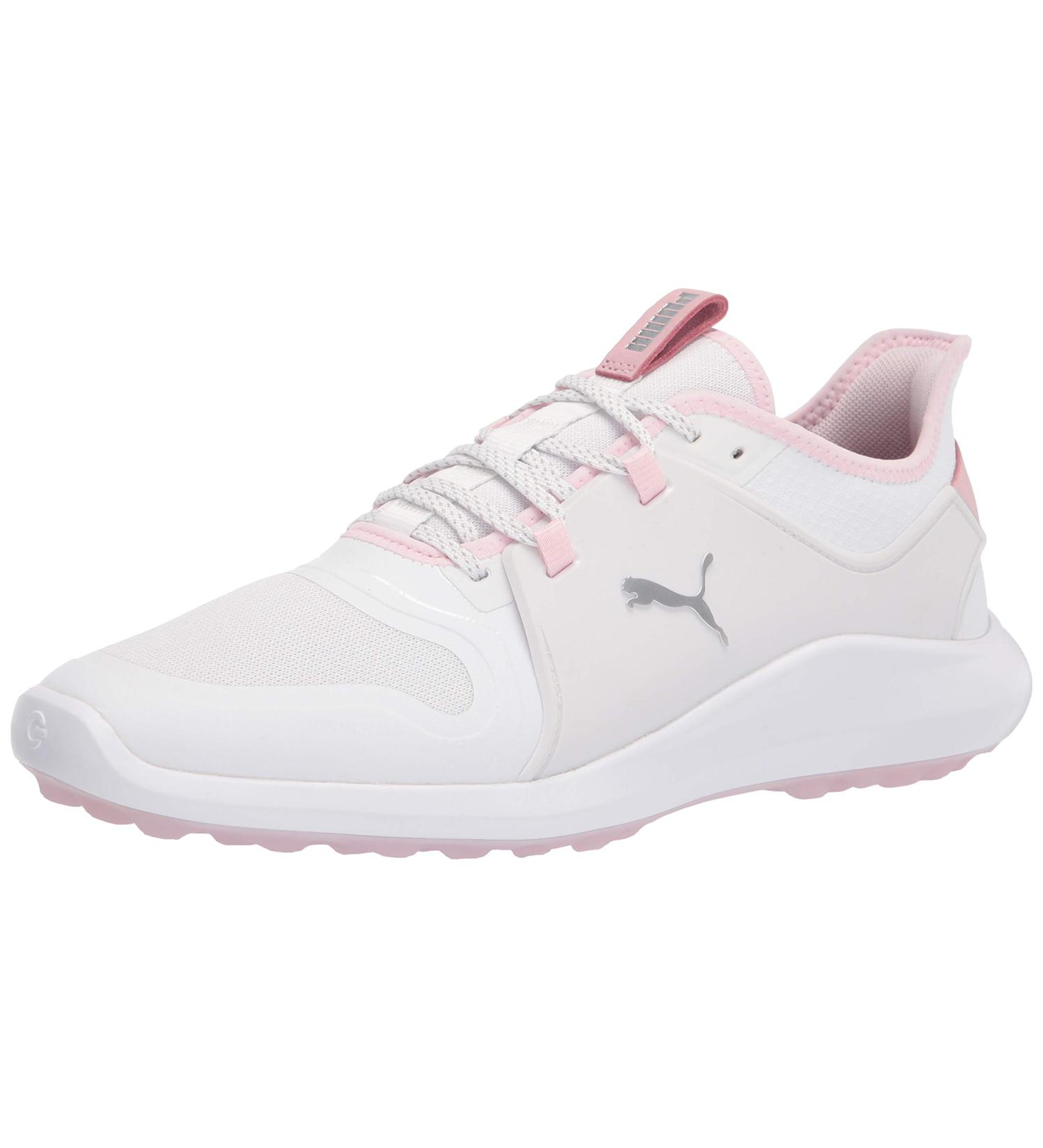 PUMA Golf Ladies Ignite FASTEN8 Spikeless Shoes 7 - White/Silver/Pink - Buy Online on GoSupps.com