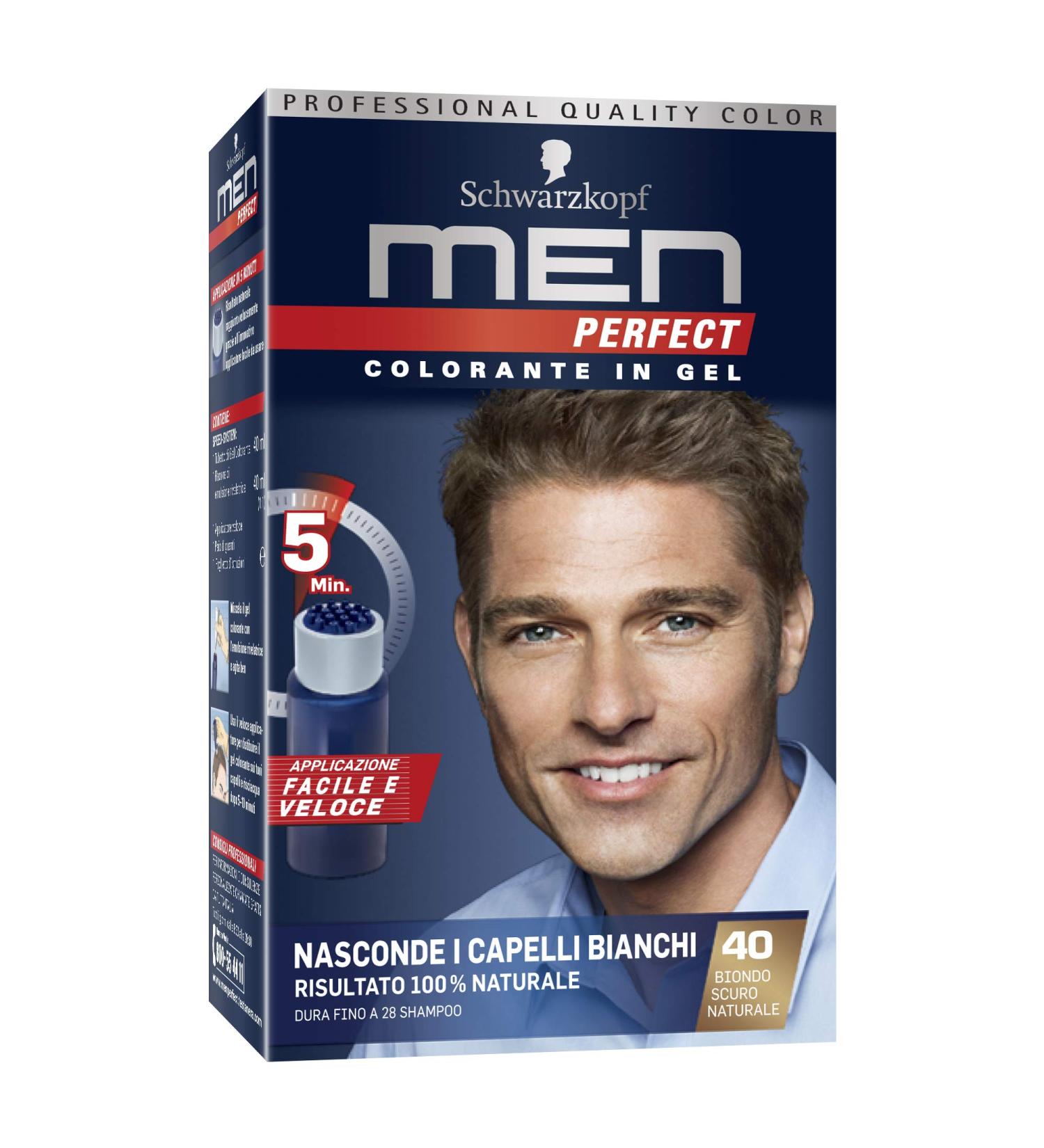  Schwarzkopf Schwarzkopf Men Perfect Gel Dye - White Hair Colour - Natural Result Shade 40 Natural Dark Blonde - Buy Online on GoSupps.com