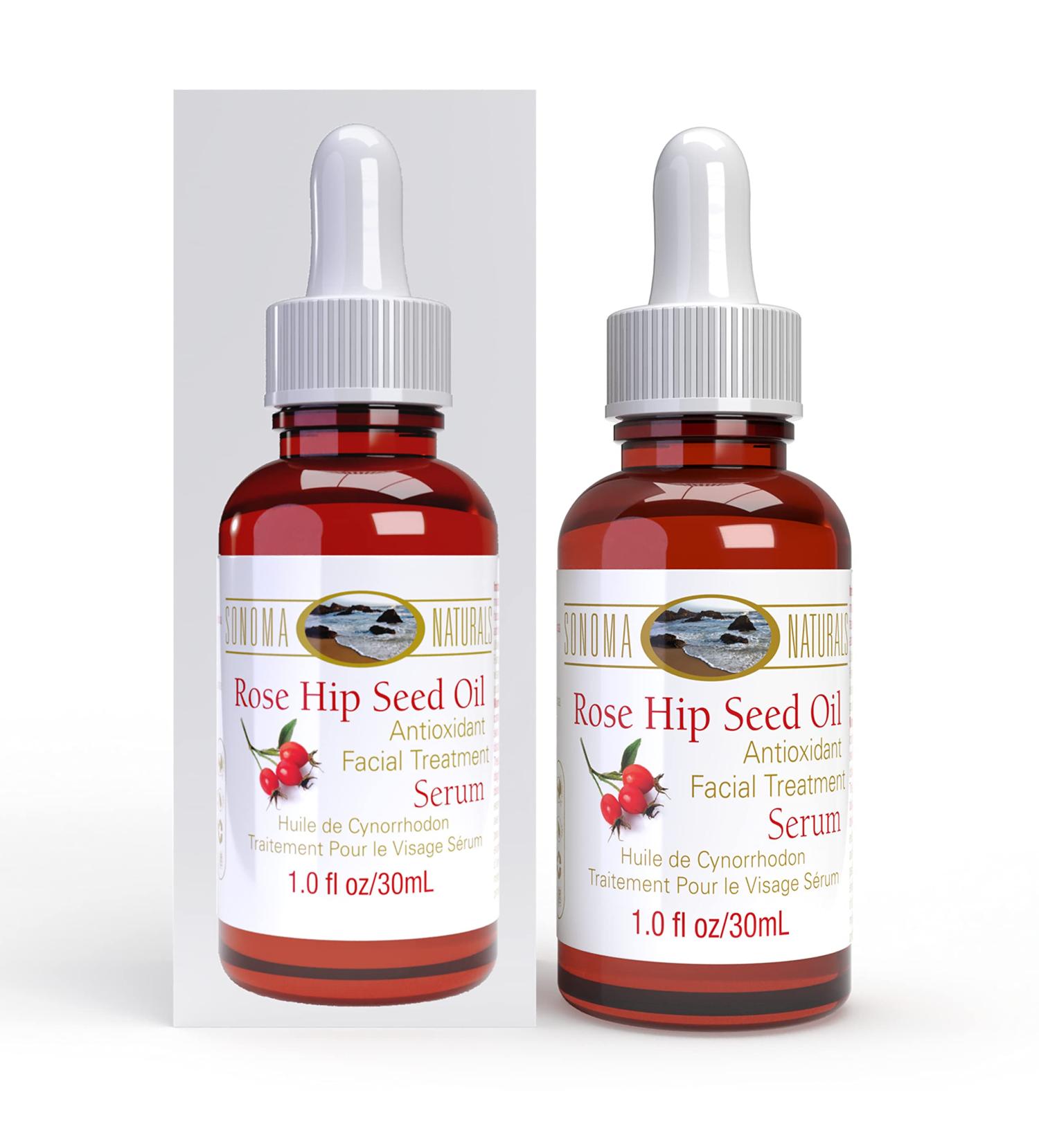Rosehip Oil Facial Serum - Anti-Oxidant Rich Pore Minimizer | Skin Moisturizing Face Oil for All Skin Types - 1.0 Fl Oz/30ml - Buy Online on GoSupps.com
