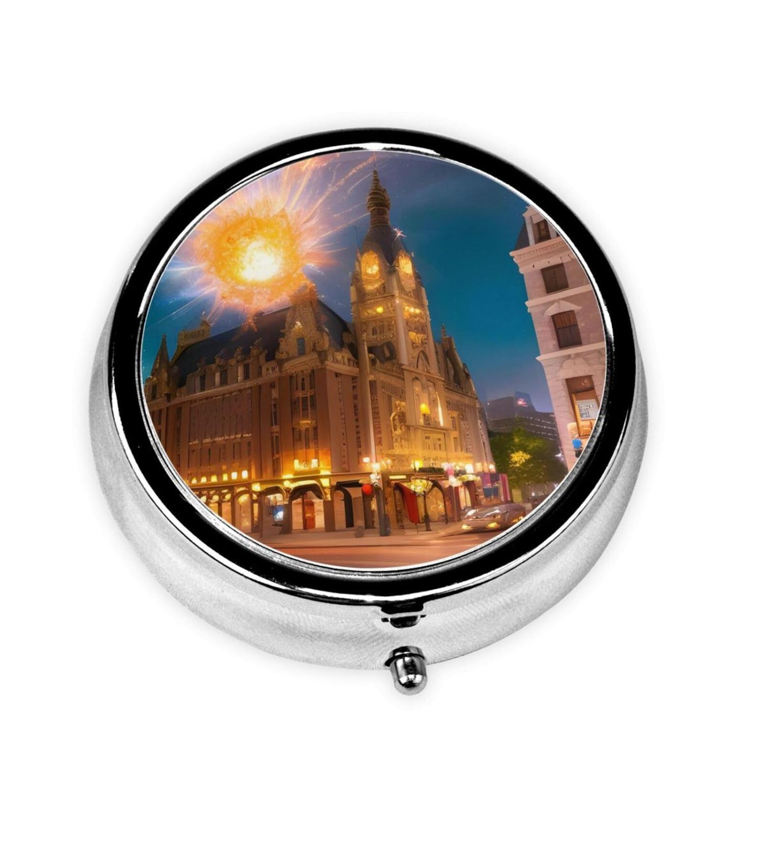 Fiery Red Streetround Pill Box - 3 Compartment Portable Organizer for Purse & Pocket | Travel-Friendly Pill Box - Buy Online on GoSupps.com