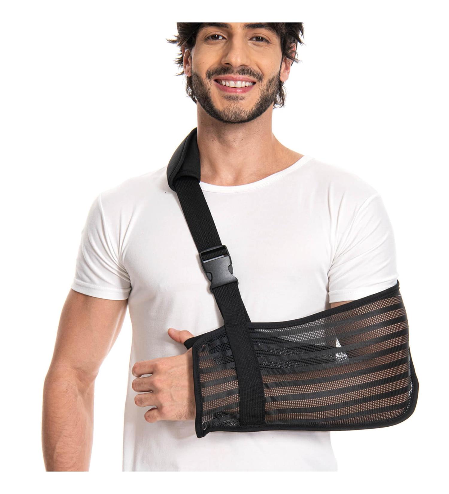 Buy Breathable Mesh Arm Sling for Showering - Shoulder Brace for Rotator Cuff Injury & Broken Arm - Adjustable Arm Immobilizer for Men & Women - Buy Online on GoSupps.com