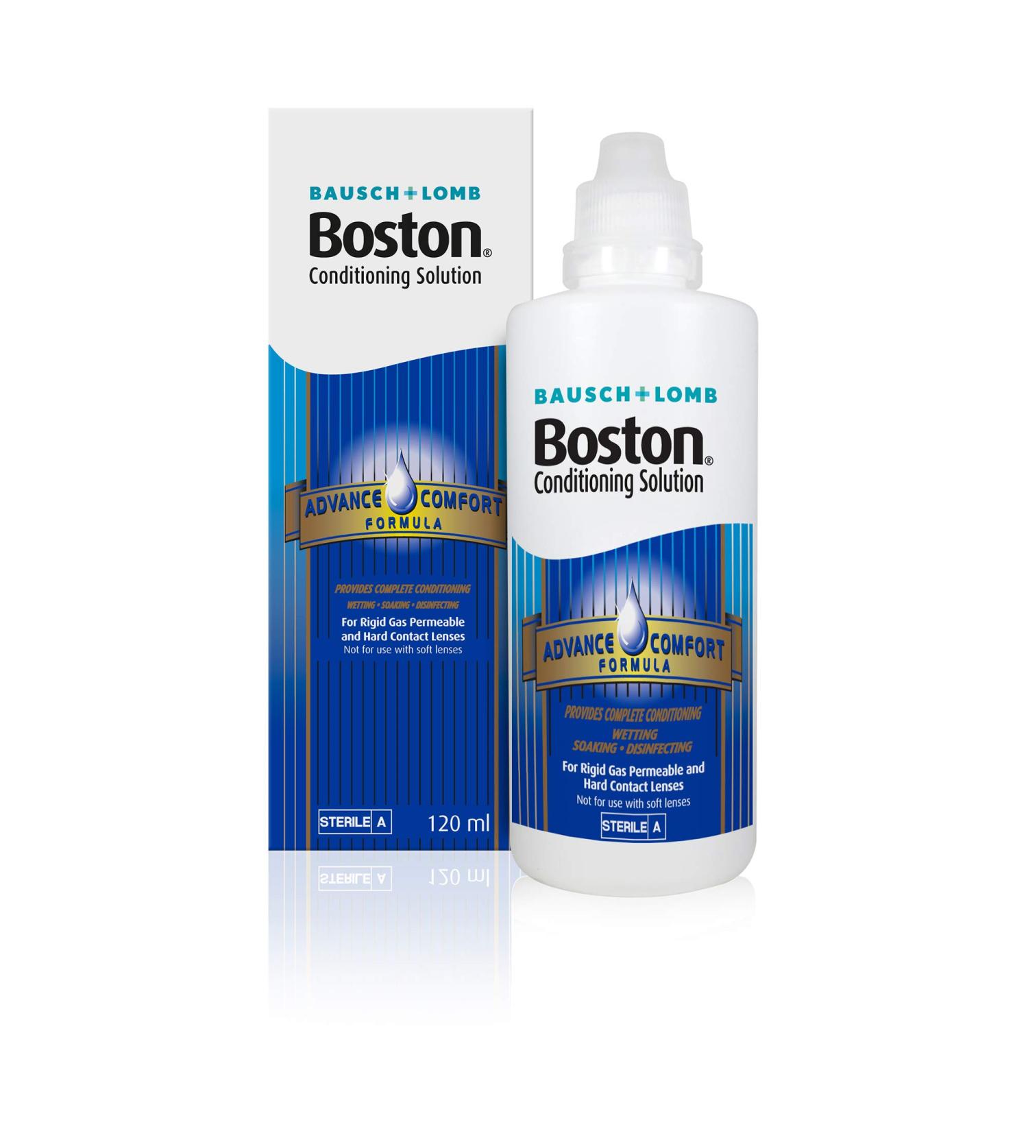 Boston Advance Conditioning Solution 120ml - For RGP and Hard Contact Lenses - Cushions and Rehydrates for Comfortable Wear - Buy Online on GoSupps.com