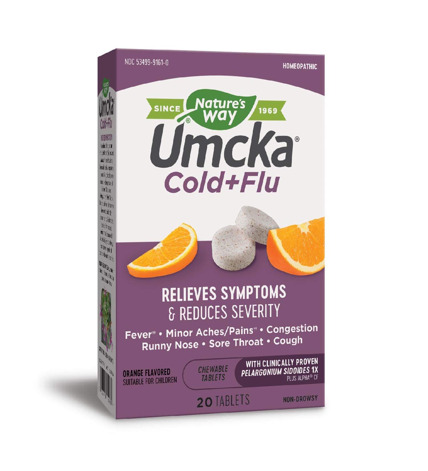 Buy Nature's Way Umcka Cold and Flu Chewable - Orange Flavor, 20 Count | Fast Relief - Buy Online on GoSupps.com