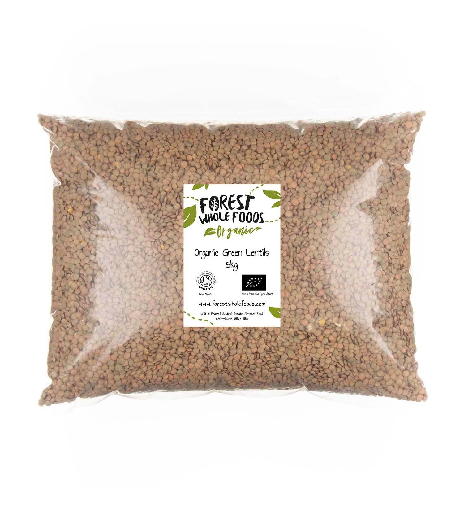Forest Whole Foods Organic Green Lentils 5 kg - Buy Online on GoSupps.com
