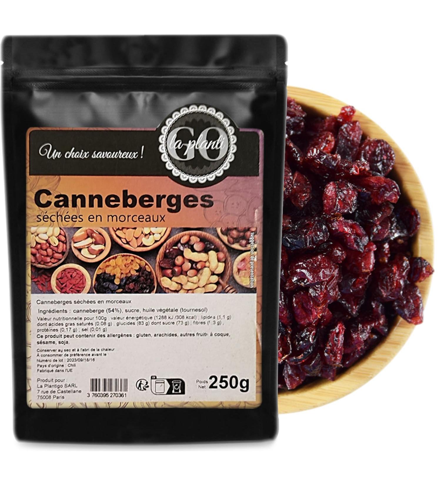  LA PLANTIGO Dried cranberries in pieces 250 g - LA PLANTIGO - Buy Online on GoSupps.com