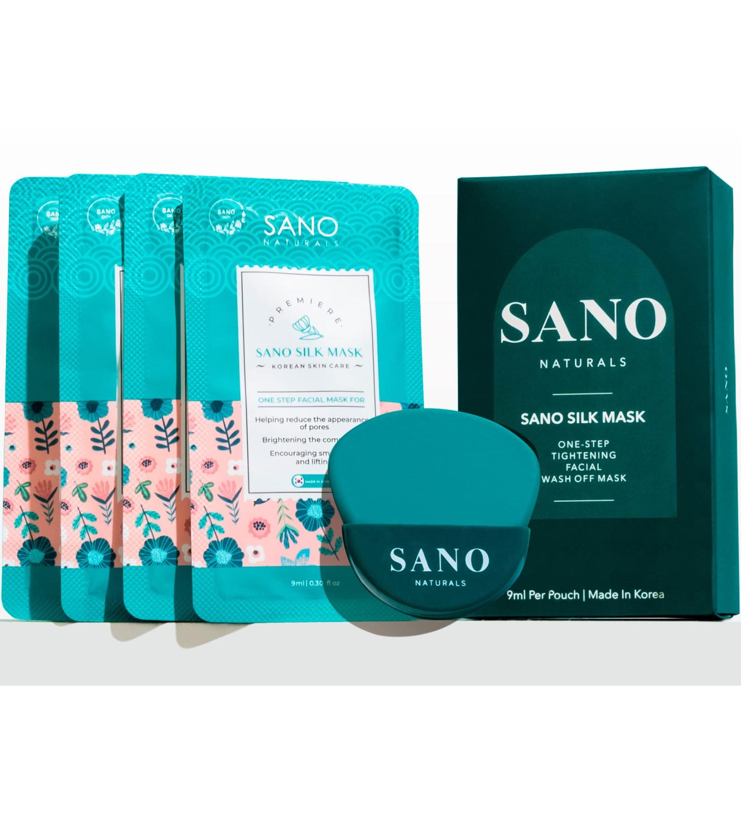Korean Sano Silk Mask - Vegan Zombie Mask with Centella Asiatica - K Beauty One Step Face Mask for Glass Skin - Anti Aging and Pore Tightening - 4 Pack - Buy Online on GoSupps.com