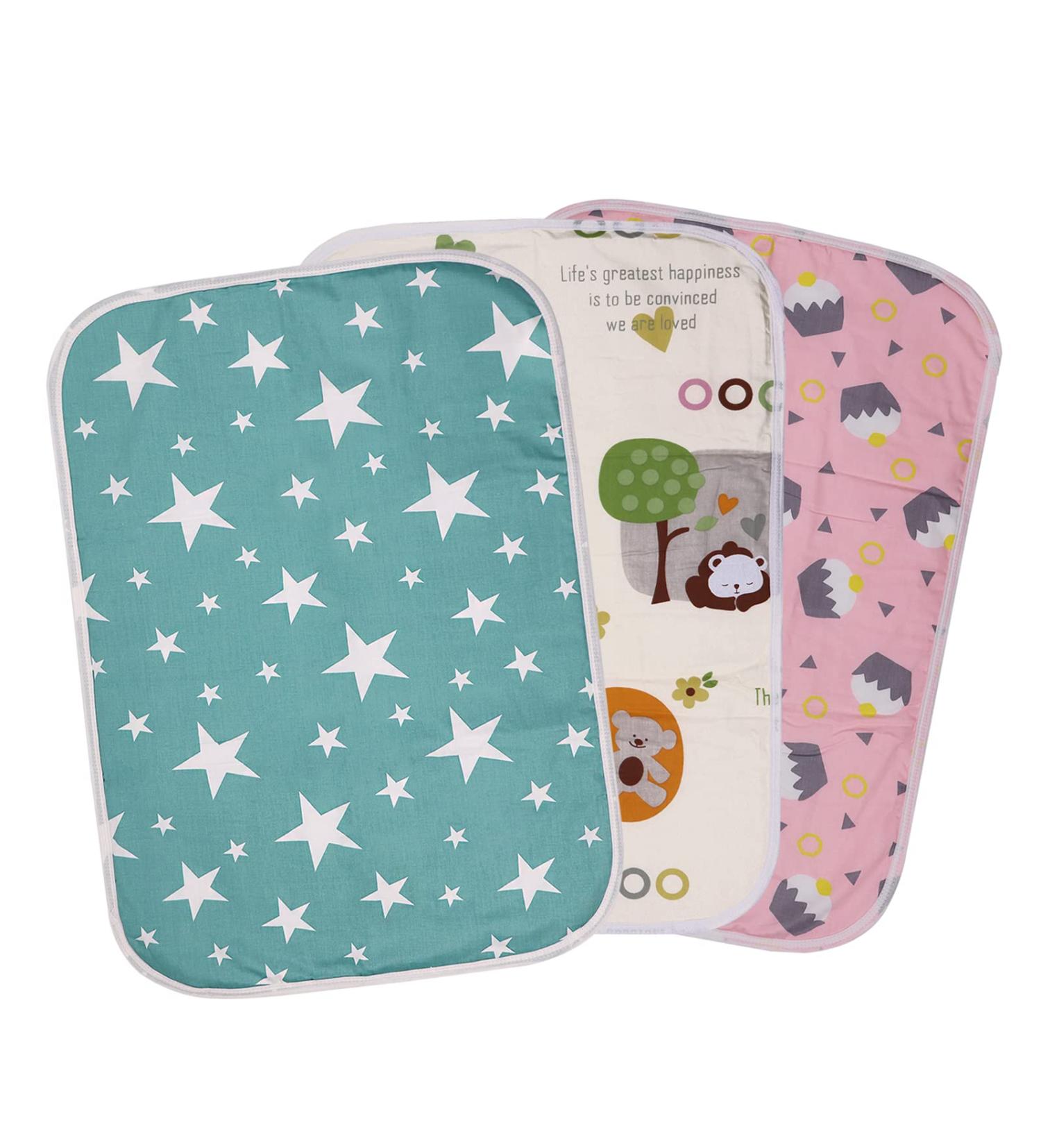3 Pcs Waterproof Baby Changing Pad Mat Set - Foldable 19.6''X27.5'' Reusable Washable Liners for Indoor Outdoor Travel - Buy Online on GoSupps.com