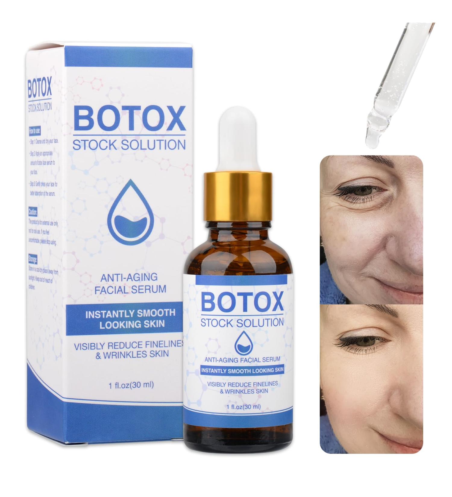 Botox Face Serum - Anti-Aging Botox Stock Solution with Vitamin C & E - Instant Face Tightening & Wrinkle Reduction - 1 PCS - Buy Online on GoSupps.com