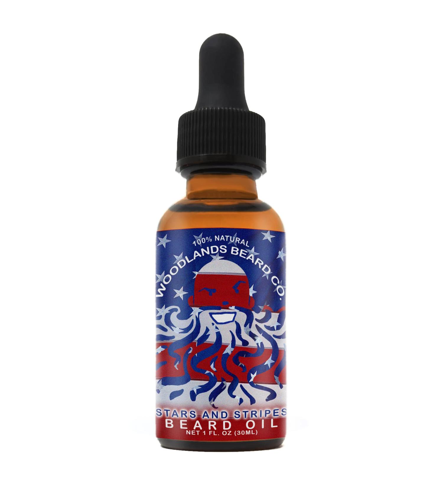Stars and Stripes Beard Oil - 1oz Premium Quality for Strong Healthy Beards | International Shipping Available - Buy Online on GoSupps.com