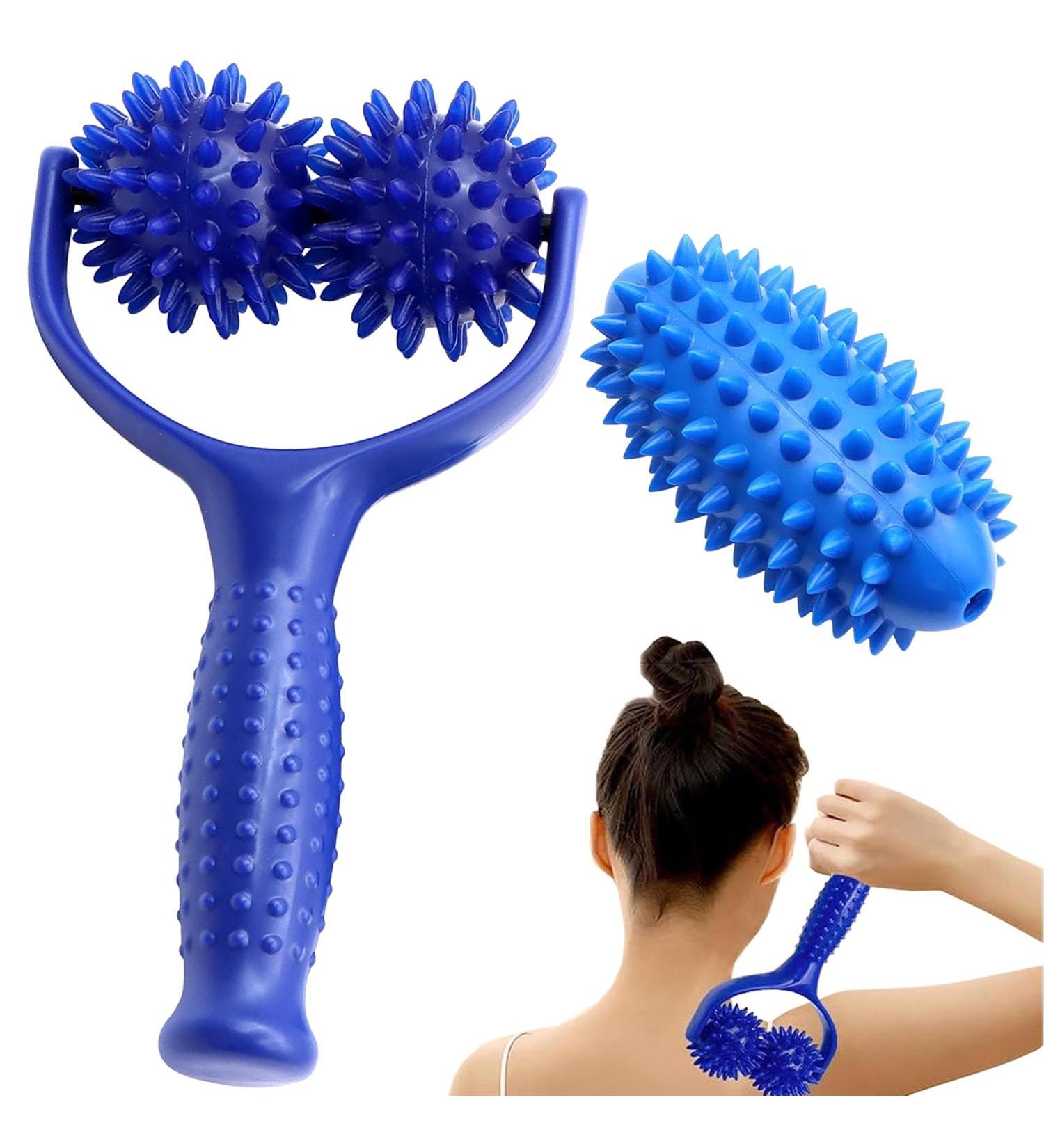 Premium Explant Massage Rollers with Handles | 3 Hedgehog Ball Foot Massage Scooter for Ultimate Relaxation | Self-Massage Fascia Roller for Foot Relief - Buy Online on GoSupps.com