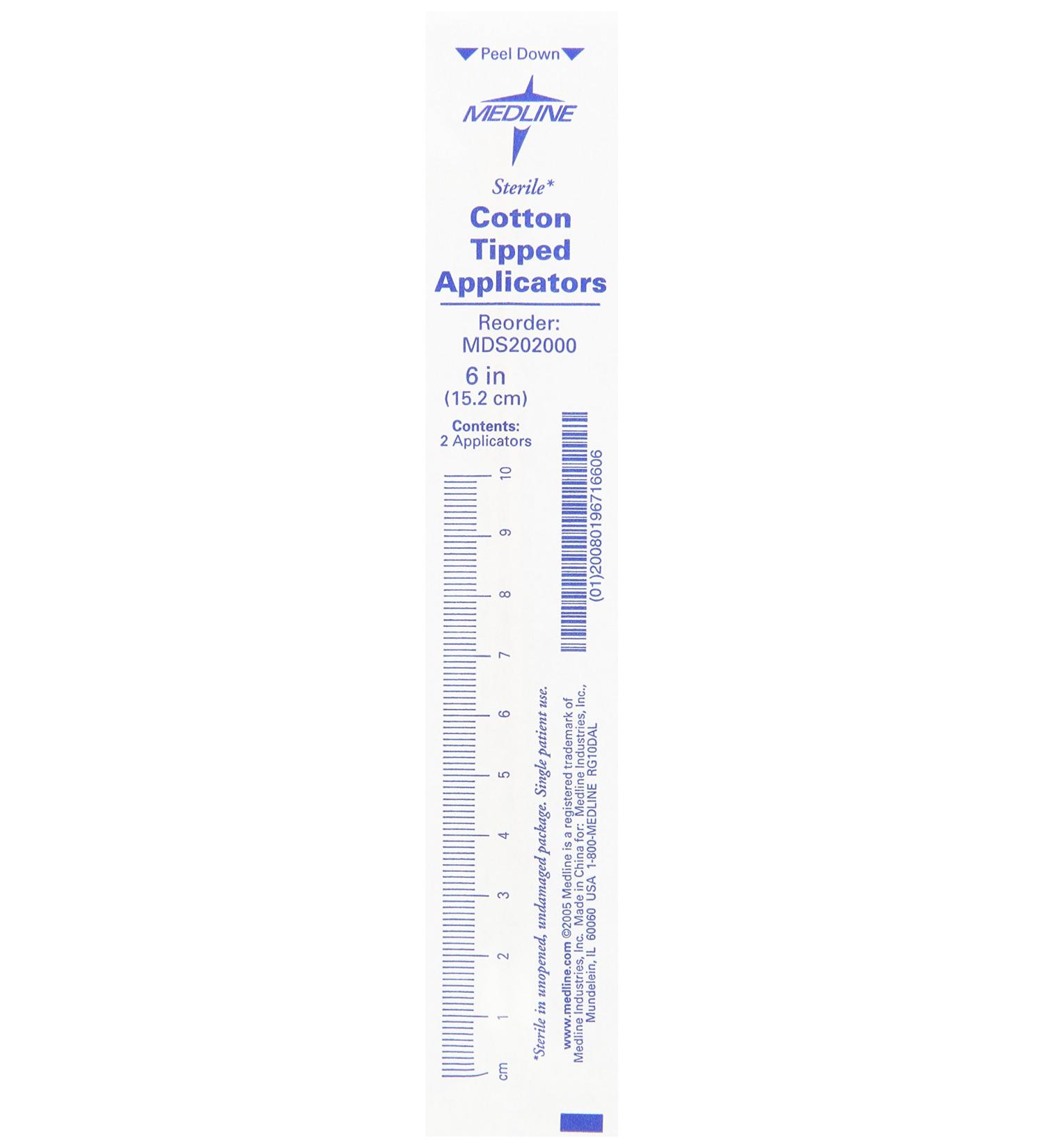 Medline Sterile Cotton-Tipped Applicators - Pack of 200 - Buy Online on GoSupps.com