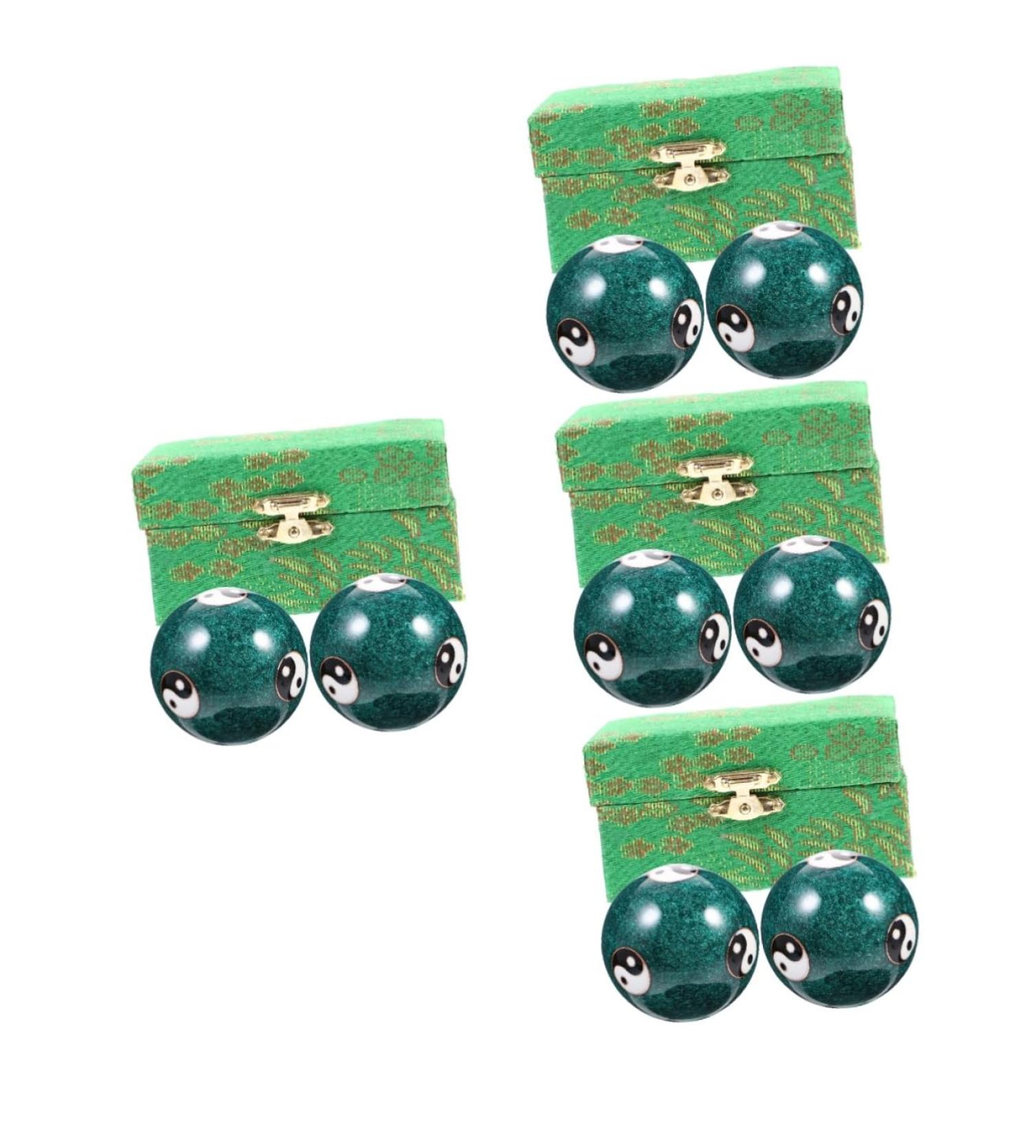 Fomiyes 8 Pack Health Massage Handballs | Gemstone Baoding Stress Relief Balls | Reusable Metal Massage Balls for Hand Therapy - Buy Online on GoSupps.com