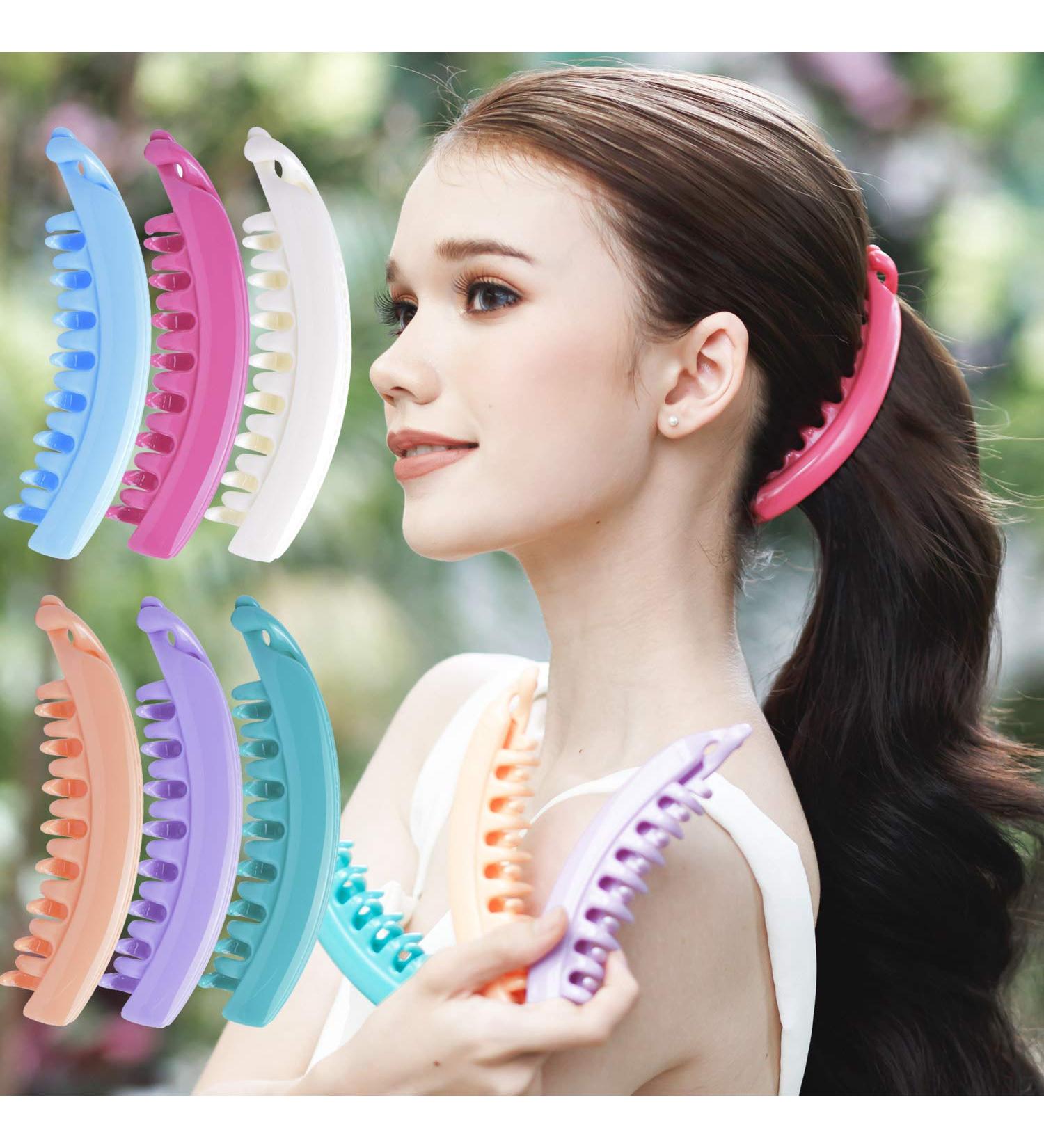 RC Roche 6-Piece Pastel Ponytail Hair Clip Set | High-Quality Banana Clasp for Volume | Women s Hair Accessories - Buy Online on GoSupps.com