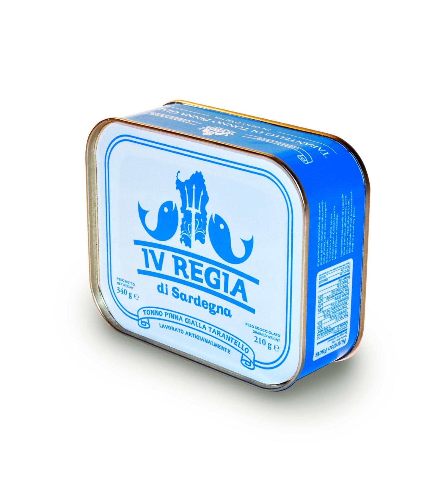 Yellowfin Tuna Tarantello in Olive Oil 340g IV Regia di Sardegna - Handmade in Sardinia Italy - Tarantello is the leanest meat of tuna - Buy Online on GoSupps.com