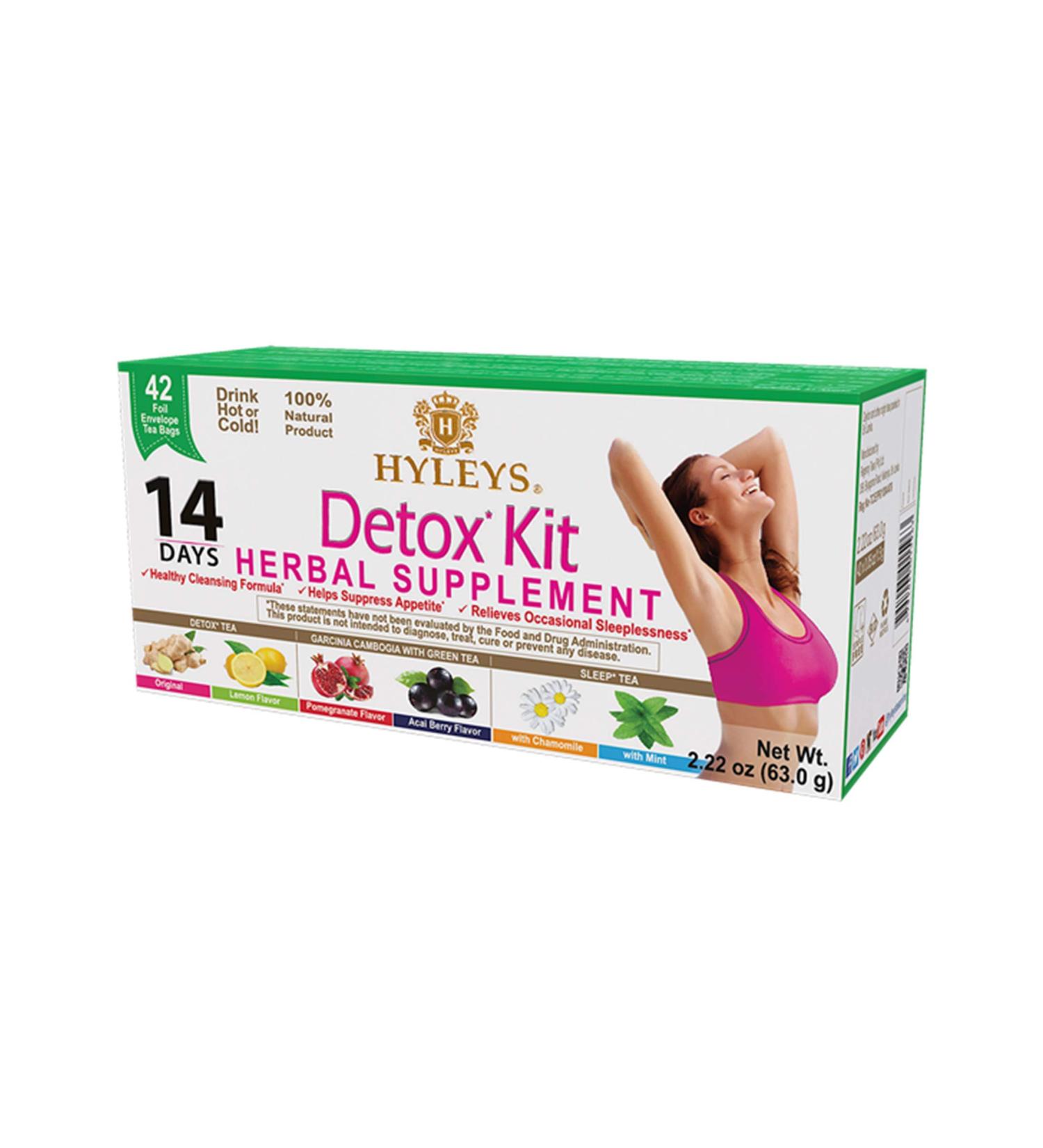 Hyleys Tea Detox Kit | 14-Day Cleanse | Assorted Flavors | 42 Tea Bags - Buy Online on GoSupps.com
