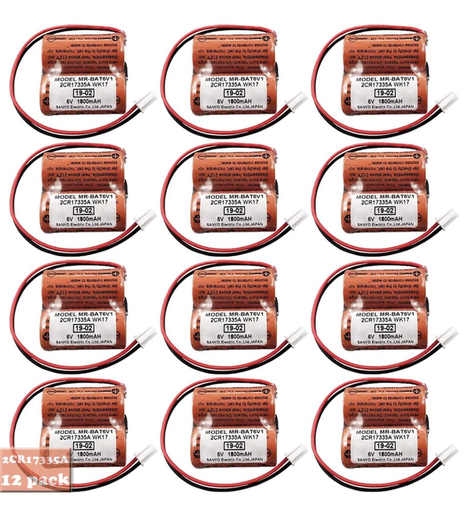 12 Pack 6V 1800mAh MR-BAT6V1 2CR17335A WK17 Battery - Compatible with Mitsubishi M80 Driver & MR-J4 Servo System | International Shipping Available - Buy Online on GoSupps.com