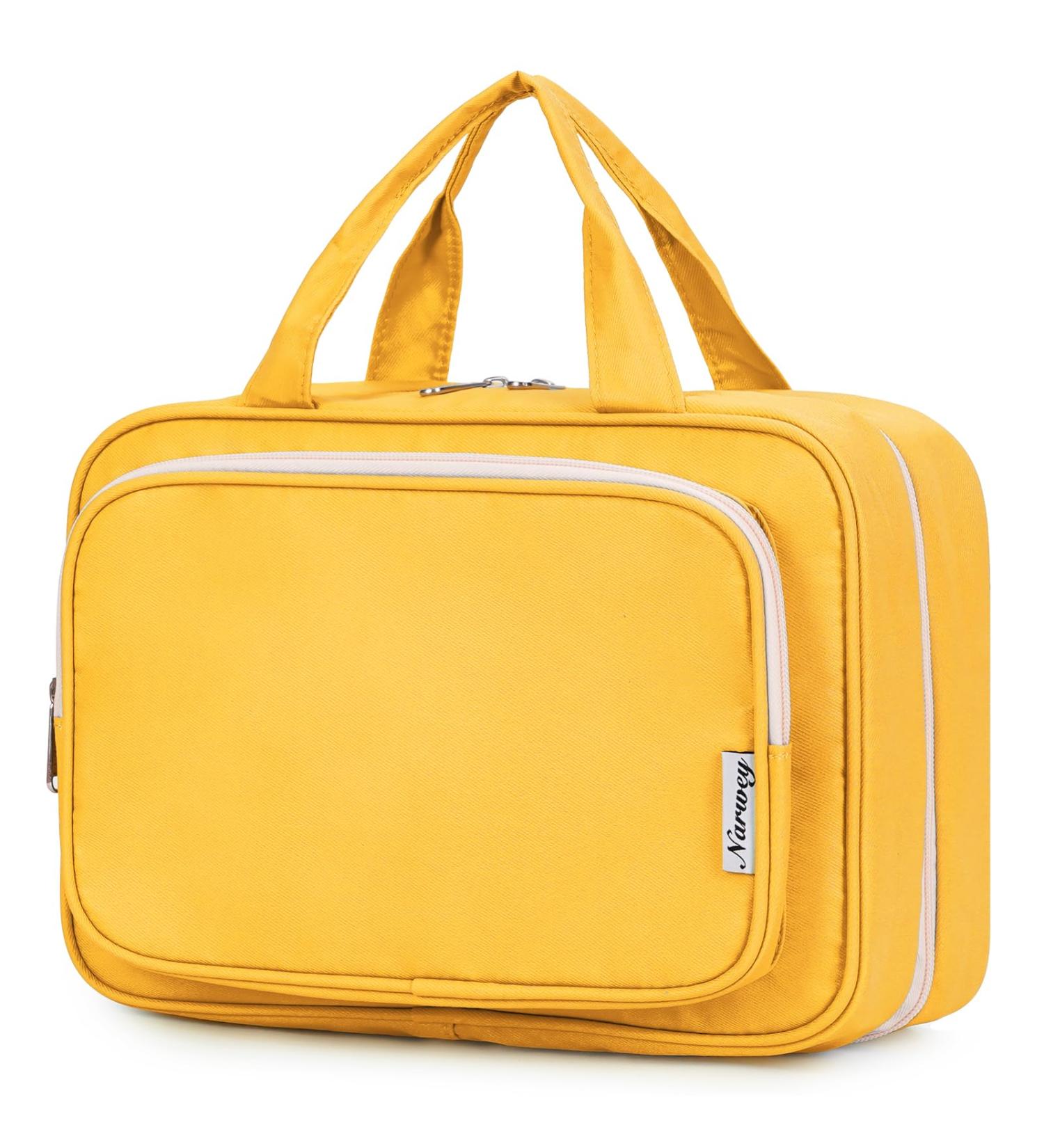 Narwey Hanging Travel Toiletry Bag for Women - Orange (Large) | Cosmetics Makeup Organizer for Travel Size Accessories - Buy Online on GoSupps.com