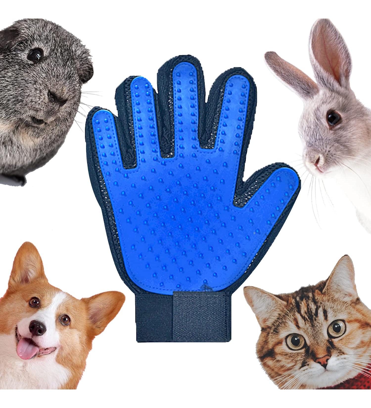 DEEDPF Pet Grooming Glove & Cleaning Brush - Best for Dogs Cats Horses Rabbits & Guinea Pigs | Hair Removal & Massage Tools - Buy Online on GoSupps.com