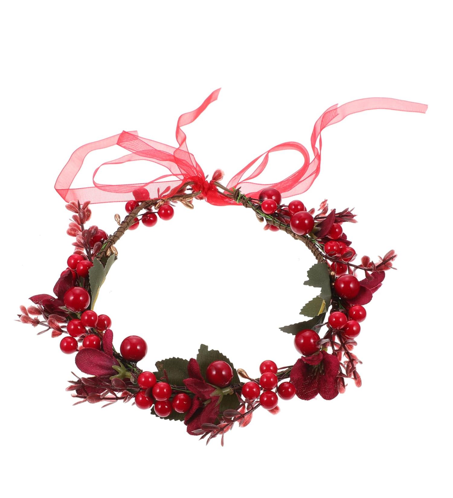 Abaodam 1pc Christmas Wreath Christmas Decore Hair Tie Bridal Headdress Girl Hair Decor Grace Bride Pine - Buy Online on GoSupps.com