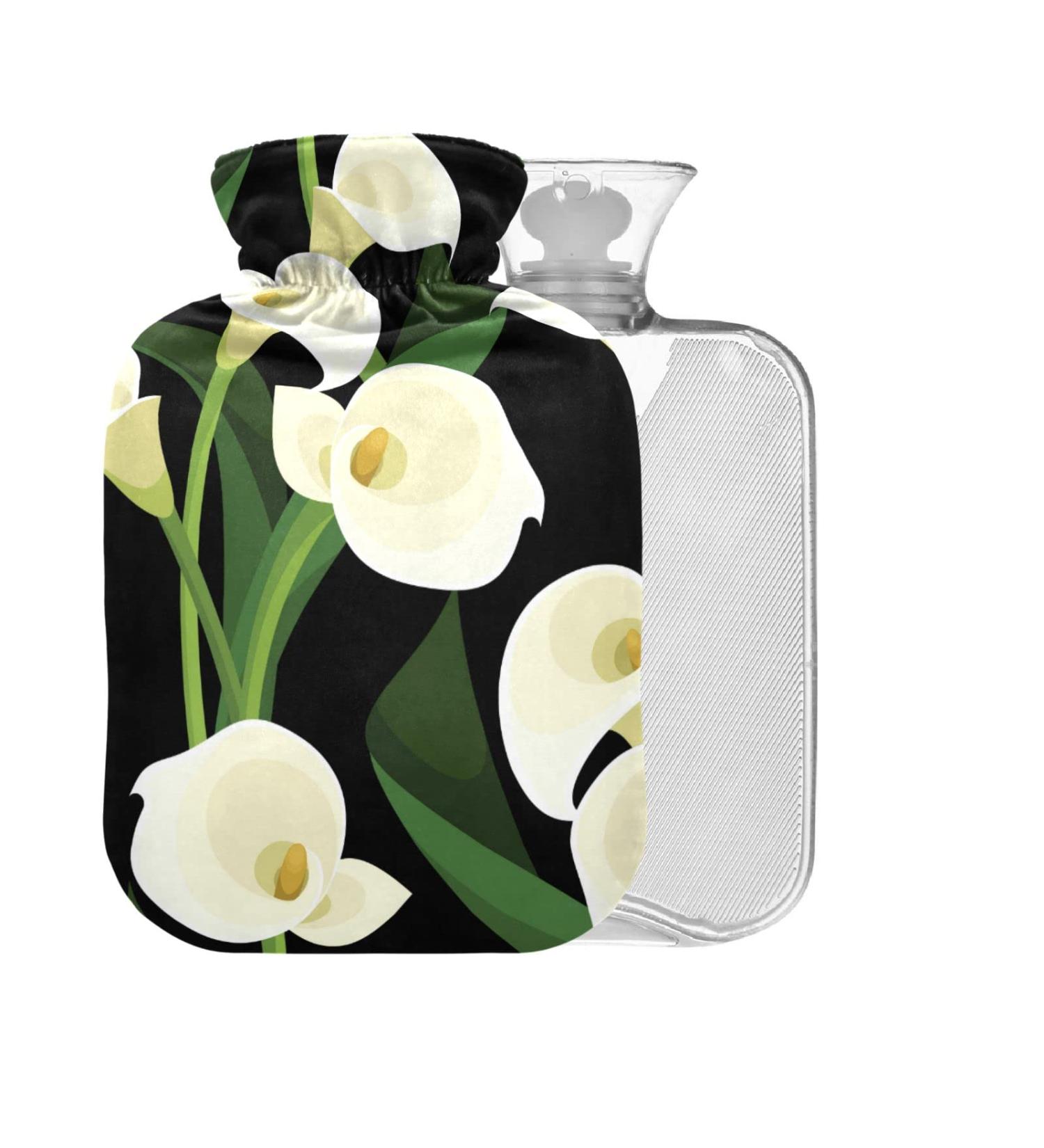 Flower Lily 2L Hot Water Bottle - BPA-Free Large Pain Relief Bag with Cover | Ideal for Comfort & Warmth - Buy Online on GoSupps.com