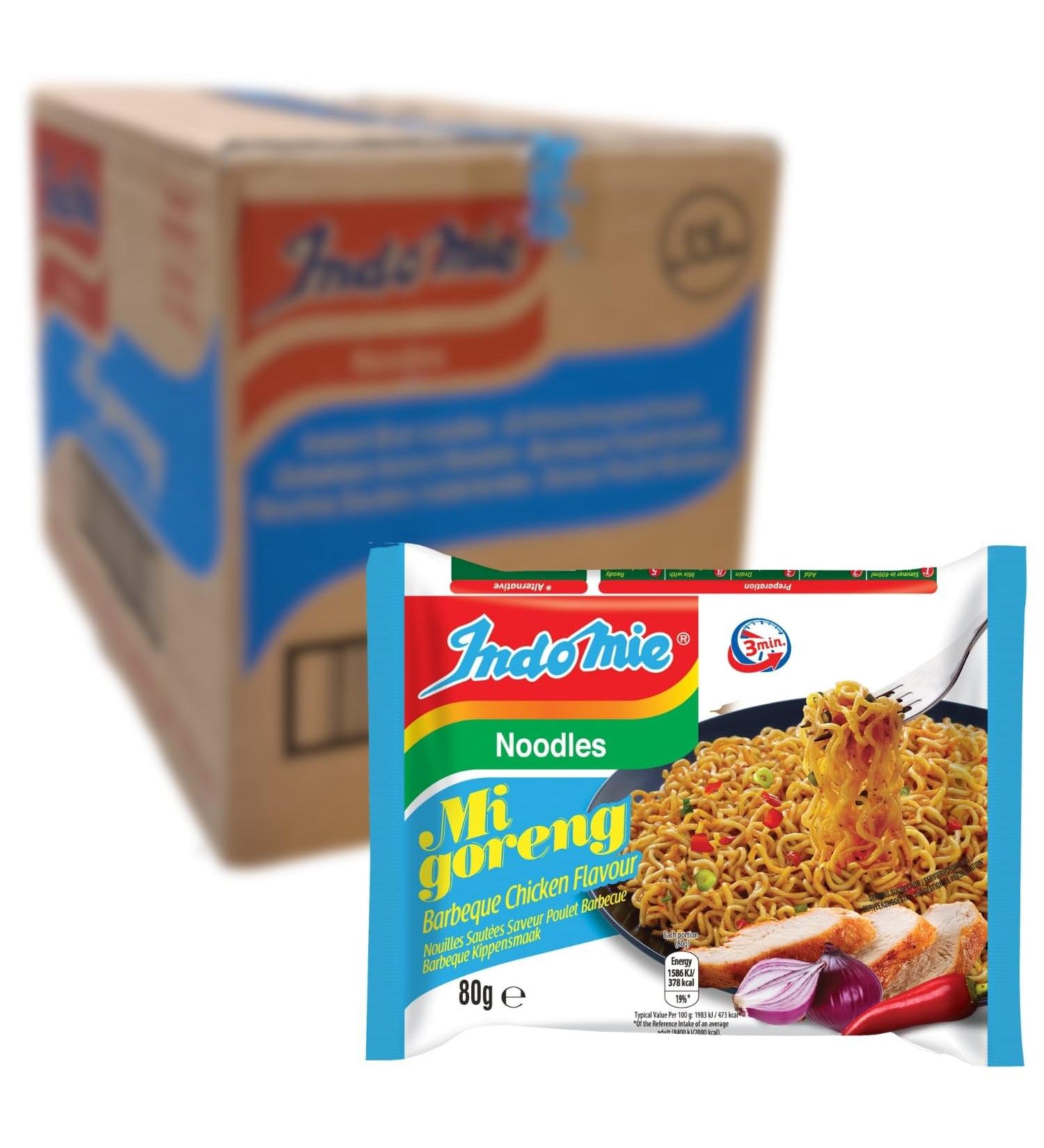 Buy INDOMIE Mi Goreng Barbeque Chicken Instant Noodles - 40 Pack (80g Each) - International Shipping Available - Buy Online on GoSupps.com