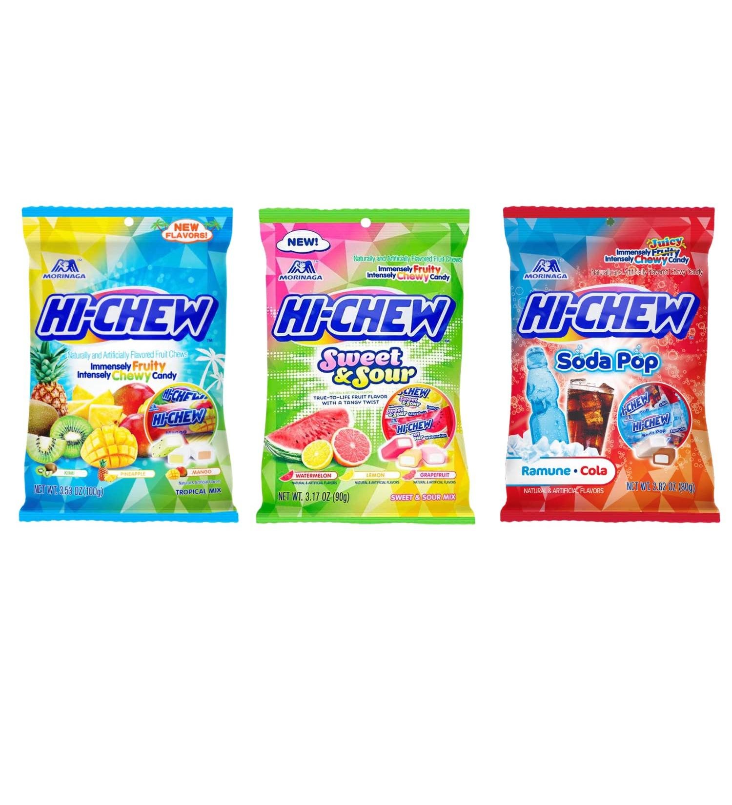 Hi Chew Variety Pack - Hi-Chew Japanese Hi Chews Candy (Soda Pop + Sweet & Sour + Tropical Mix)
