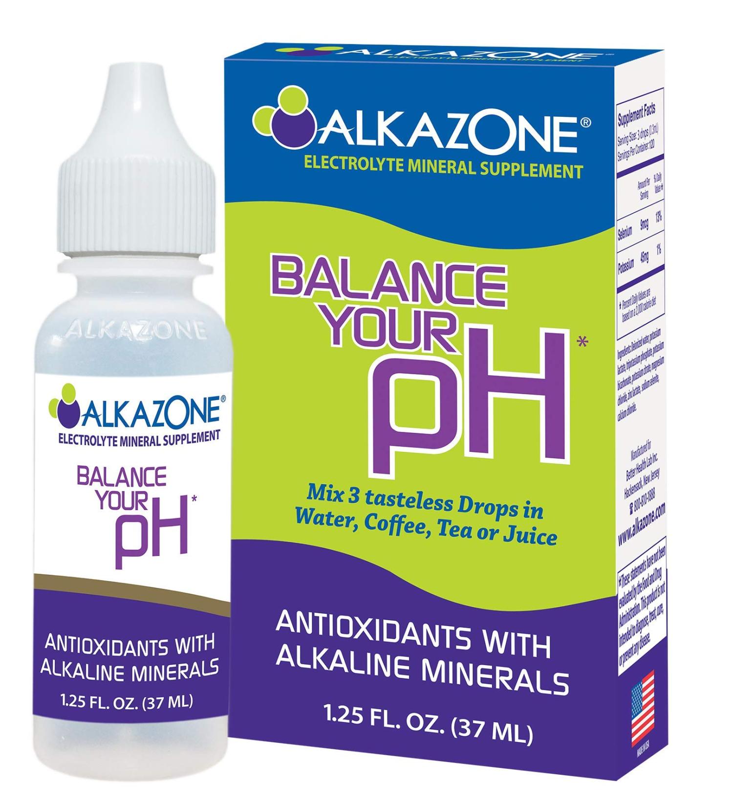 Alkazone pH Balance Alkaline Mineral Drops - 1.25 Oz, Yields 10 Gallons of Antioxidant Water - Buy Online on GoSupps.com