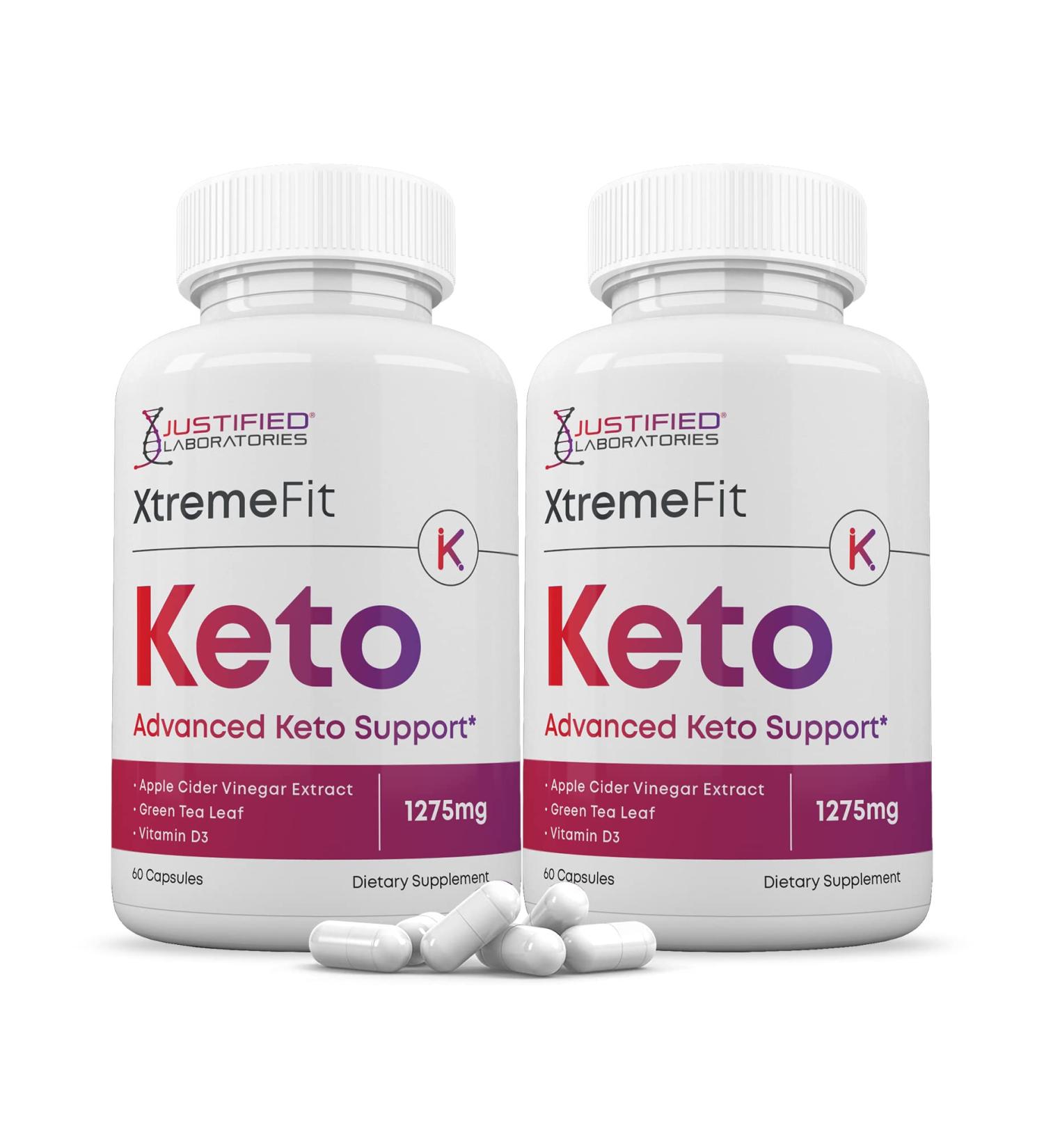 Justified Laboratories (2 Pack) Xtreme Fit Keto ACV Pills 1275MG Formulated with Apple Cider Vinegar Keto Support Blend Alternative to Gummies 120 Capsules - Buy Online on GoSupps.com