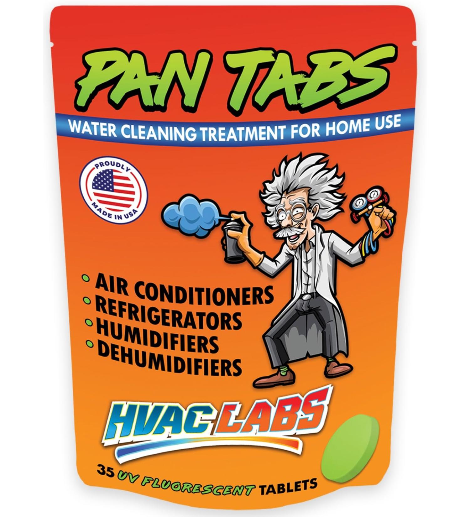 Buy Mad Tabs 35pcs AC Drain Line Cleaner - Odor Control & Water Damage Prevention Tablets - USA Made UV Glow Treatment for Air Conditioners & Humidifiers - Buy Online on GoSupps.com