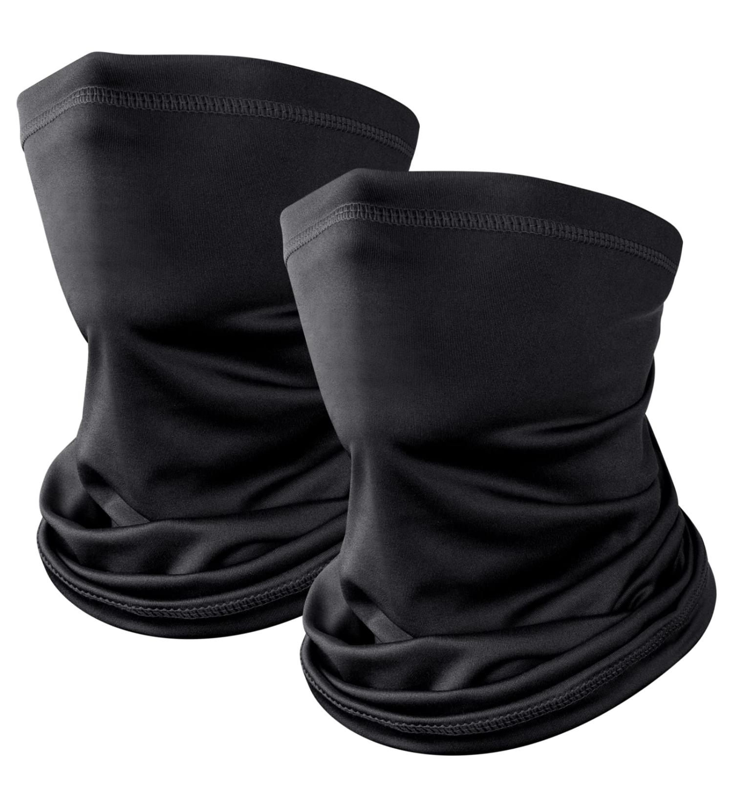 Kiiwah 2-Piece Multifunctional Hose Scarf - Windproof Bandanas for Sun Protection & Thermal Warmth - Black Neck Warmer for Cycling Ski Motorcycle & Running - Buy Online on GoSupps.com