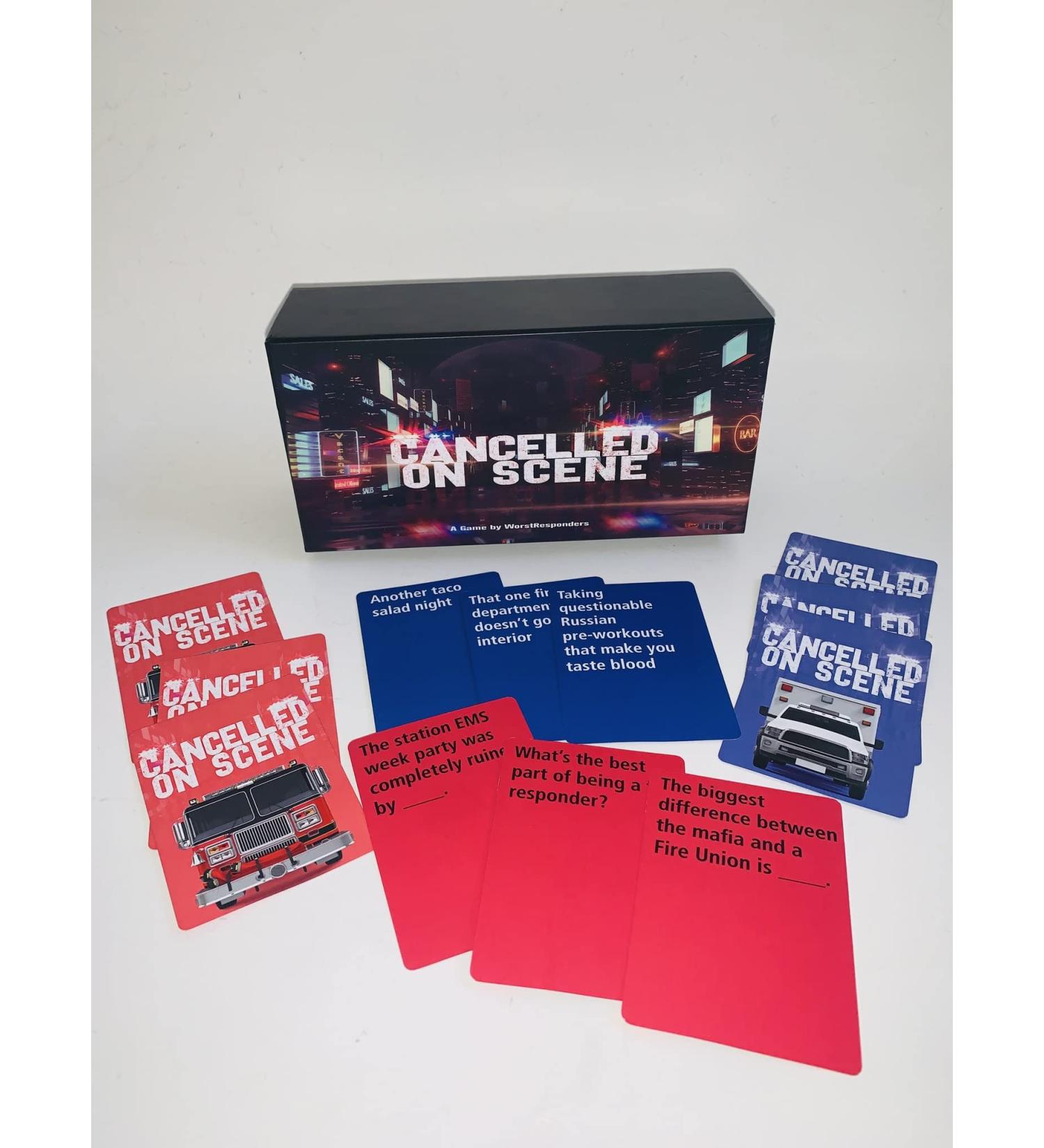 Cancelled On Scene | Card Game | Adult Game Night | Gift for EMS, Firefighters, First Responders, & Health Care Workers | Group Party Game | Twisted Hilarious Jokes | Paramedic Board Game