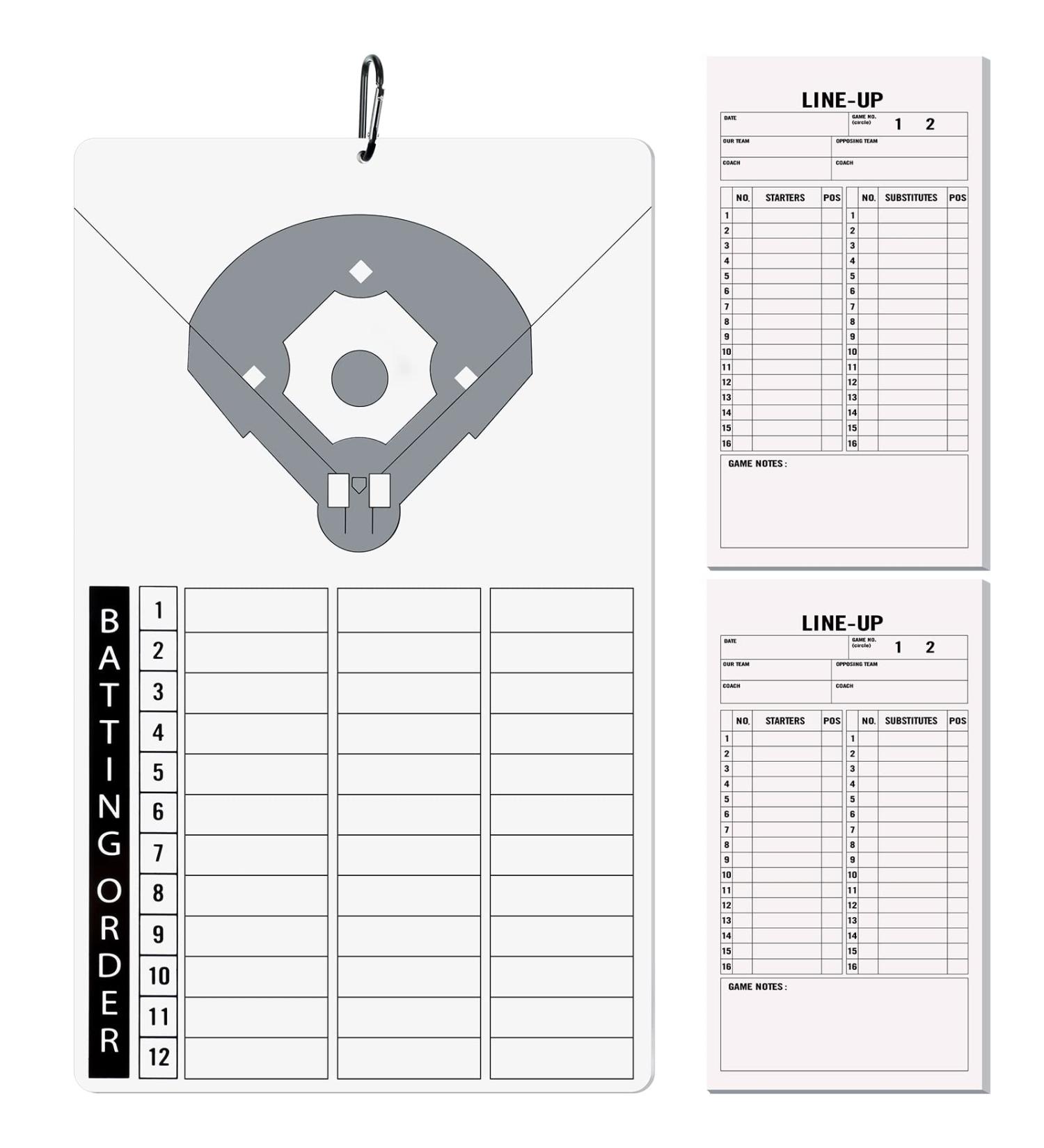Eersida Baseball Coaches Clipboard & 24 Pack Softball Lineup Cards Dry Erase Coach Board Referee Marker Boards Cards for Gift - Buy Online on GoSupps.com