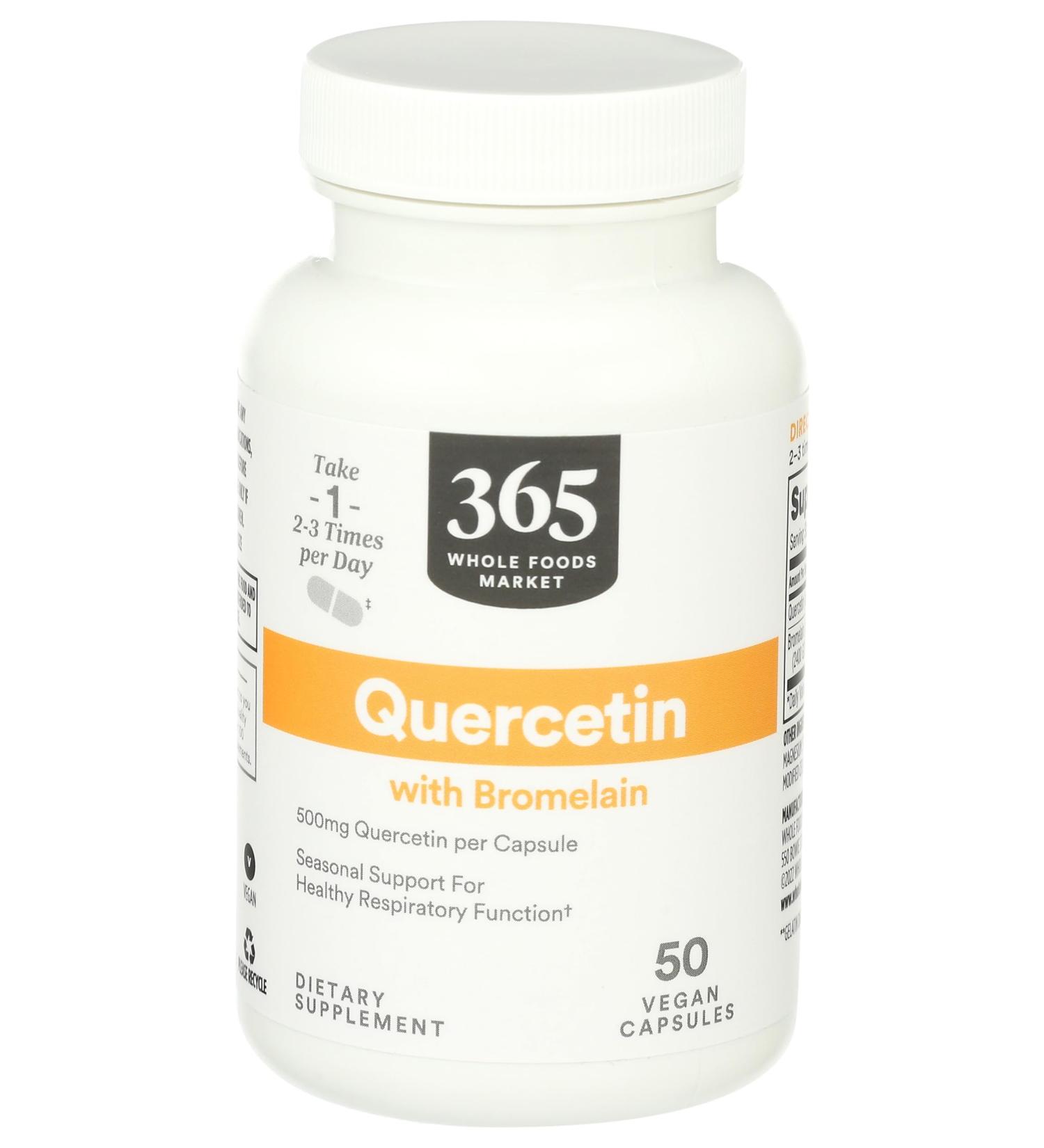 365 by Whole Foods Market Quercetin with Bromelain 50 Vegetarian Capsules - Buy Online on GoSupps.com