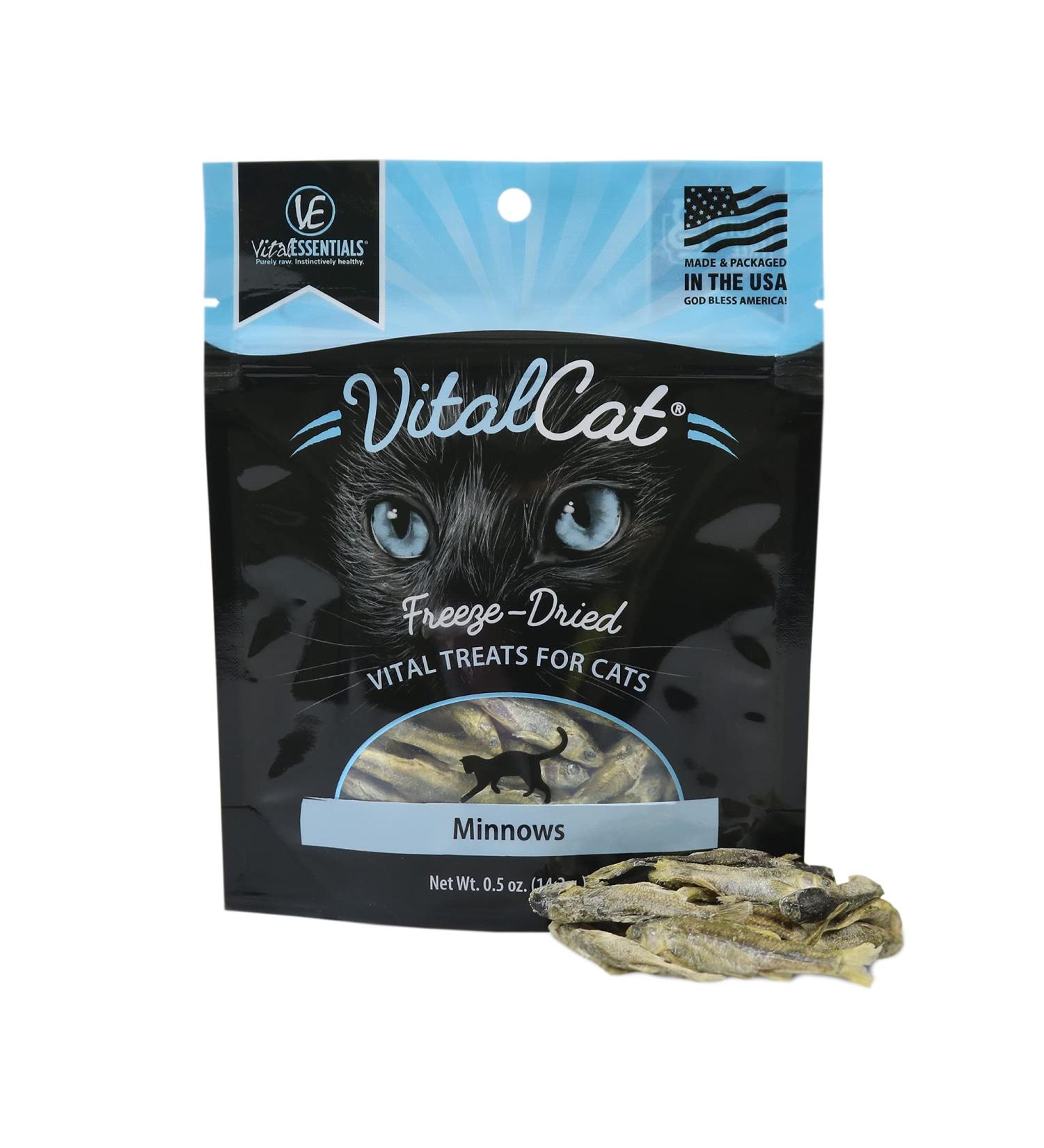 Vital Essentials Freeze Dried Minnow Cat Treats - Premium Quality and Delicious Flavor for Your Feline Friend - Buy Online on GoSupps.com