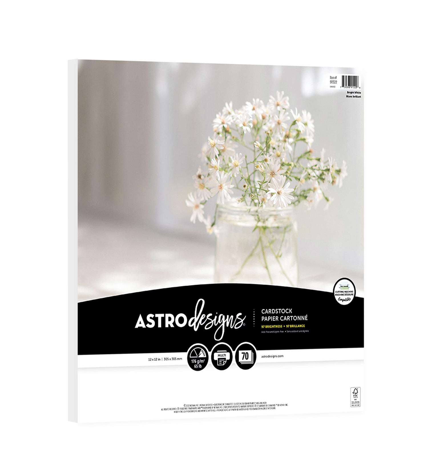 Astrodesigns 12x12 Crafting Cardstock 65lb/176gsm Bright White - 70 Sheets (91522) - Buy Online on GoSupps.com