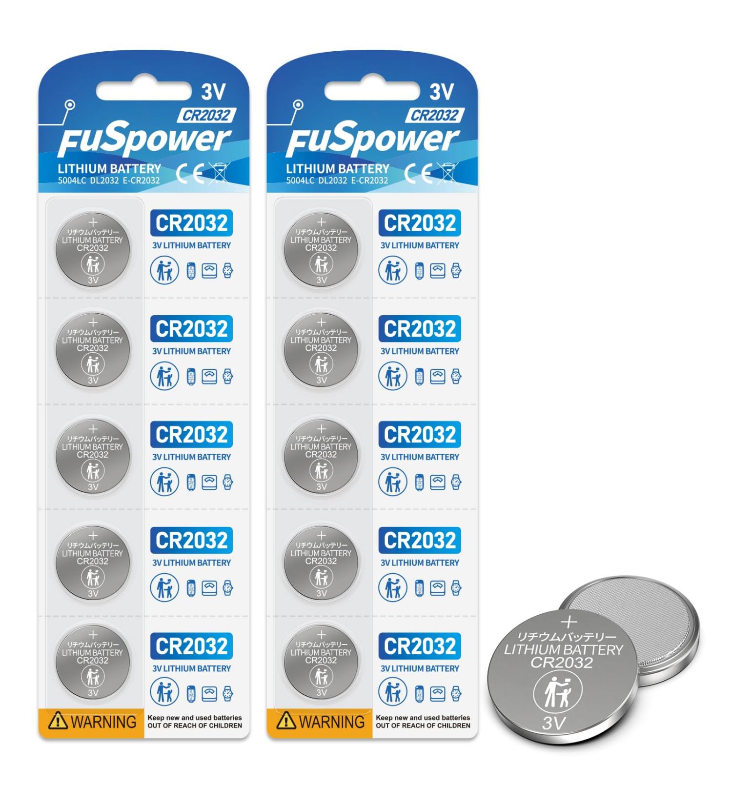 CR2032 Lithium 3V Coin Battery ECR2032 DL2032 Coin Cell CR 2032 Batteries for AirTag Car Keys Scales Dog Collars Garage Door Remote Thermometer 10pcs - Buy Online on GoSupps.com