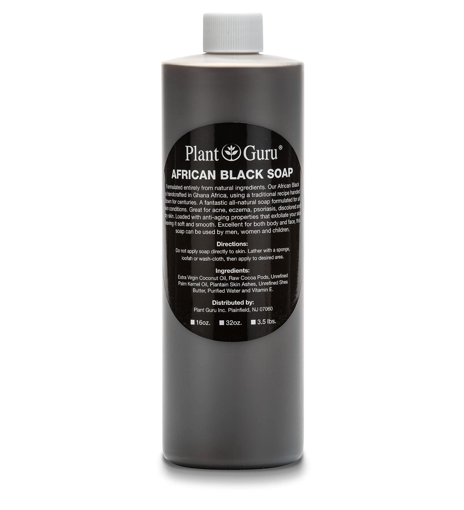 16 oz African Black Soap Liquid from Ghana | 100% Raw Pure Natural | Acne Treatment, Eczema & Psoriasis Relief | For Dry Skin, Scars & Dark Spots | Ideal for Pimples, Blackheads, Face & Body Wash - Buy Online on GoSupps.com