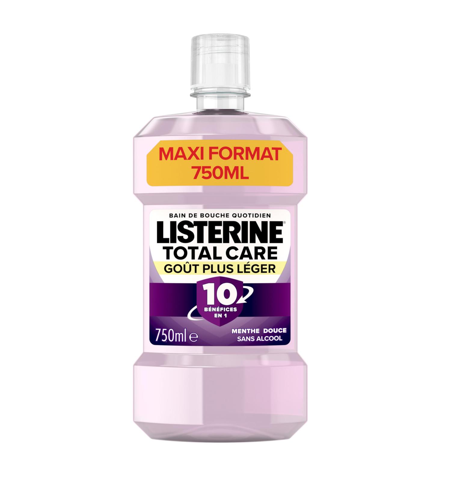 Listerine Listerine | Total Care Mouthwash Lighter Taste (750ml Bottle) - Alcohol-free Daily Oral Care 10 Benefits in 1 - Mouthwash for Long Lasting Fresh Breath