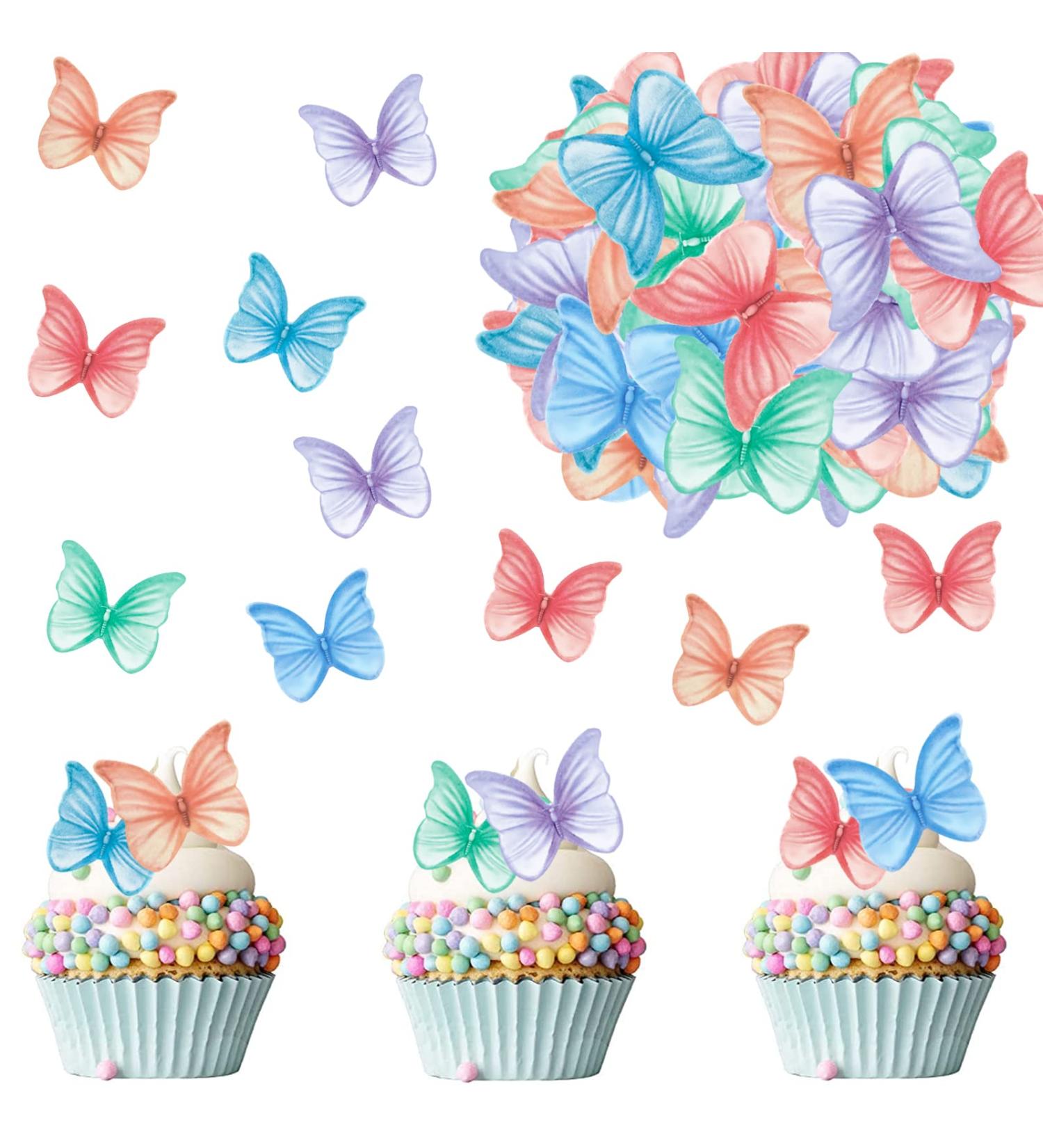Buy 48 Edible Butterflies for Cake Decoration | Catelves | Perfect for Cake Toppers & Tortendeko - Buy Online on GoSupps.com