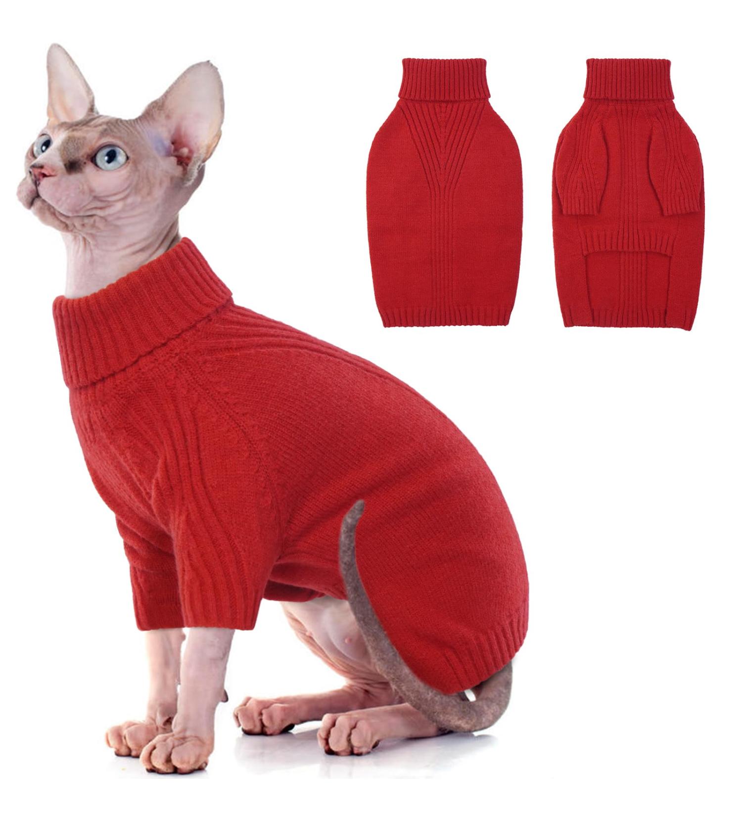 Iecoii Dog Sweater - Warm Turtleneck Knit Sweater for Small Medium & Large Dogs | Winter Clothing for Chihuahua French Bulldog Labrador & More - X-Small Red - Buy Online on GoSupps.com