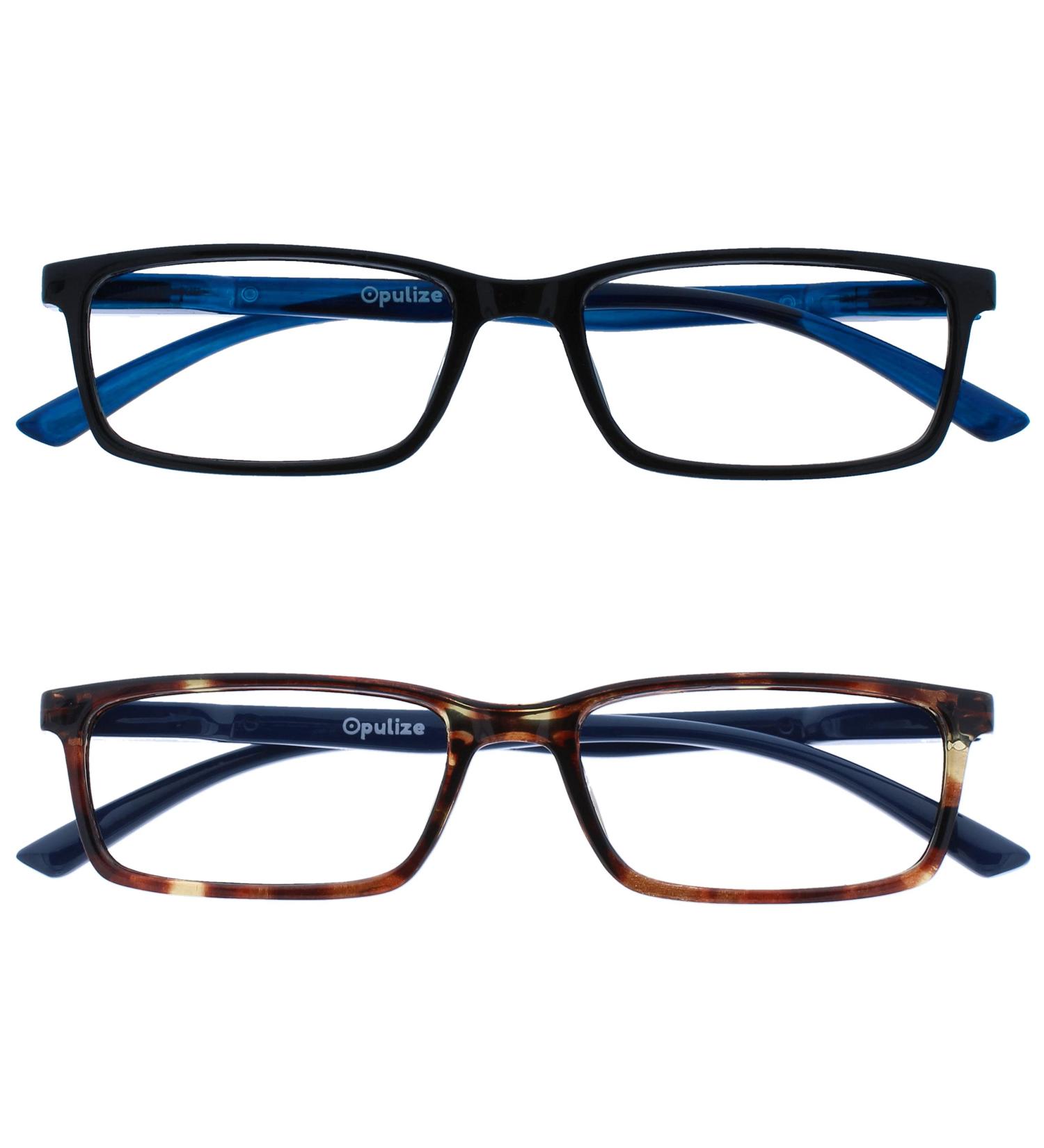 Opulize Blue Light Filter Computer Glasses - Anti-Reflective Narrow Frame with Spring Hinges for Men - B9 +3.50 Diopters in Black/Brown - Improve Sleep & Gaming Experience - Buy Online on GoSupps.com