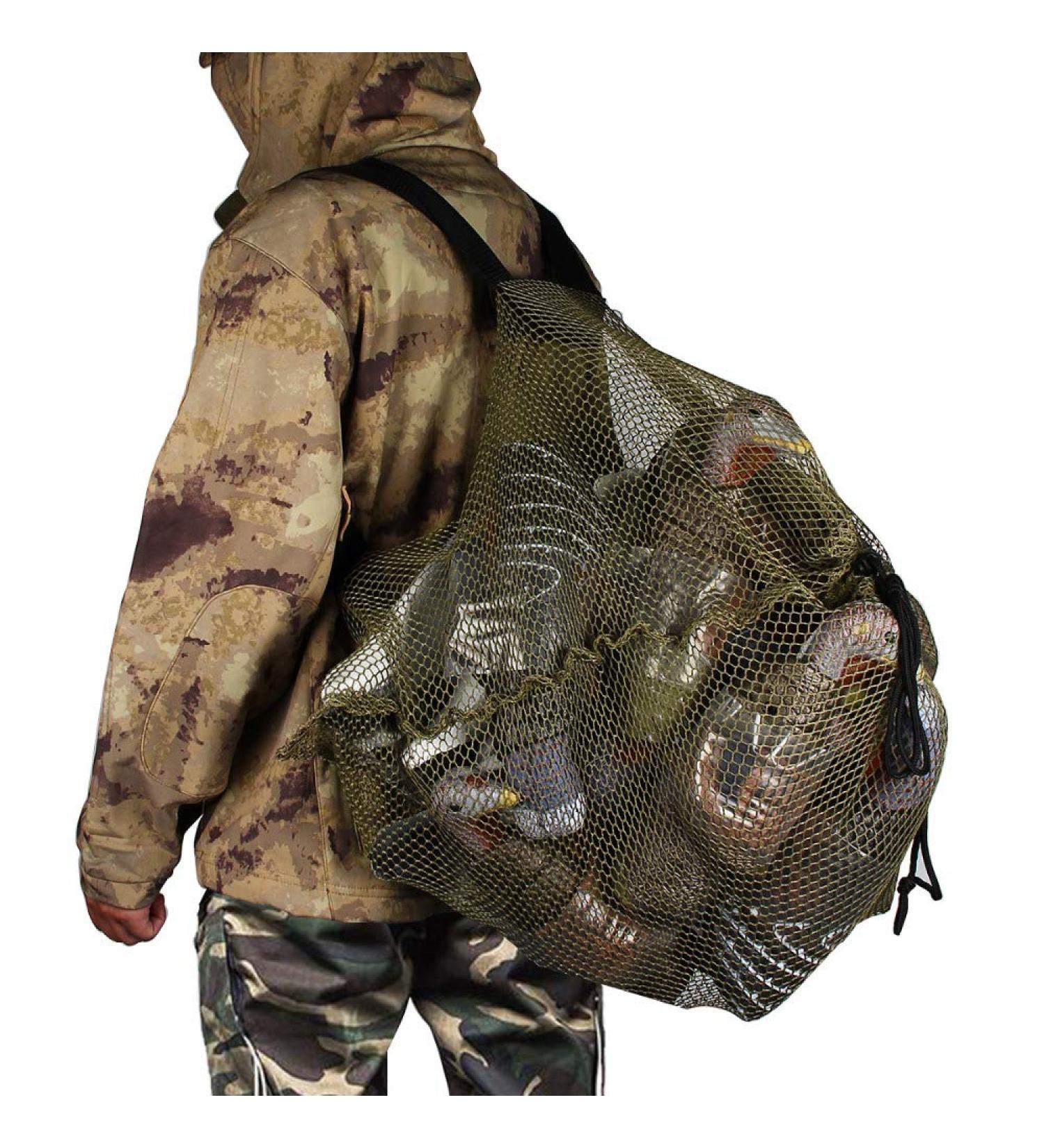 WeiNIJIA Large Capacity Mesh Decoy Bag 35x28 - Drawstring Backpack for Duck, Turkey, Waterfowl, Goose Hunting - Buy Online on GoSupps.com