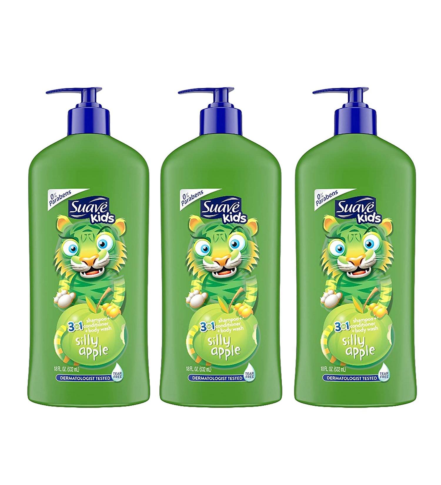 Suave Kids 3 in 1 Shampoo conditioner + Body Wash 18 Ounce (Pack of 3)