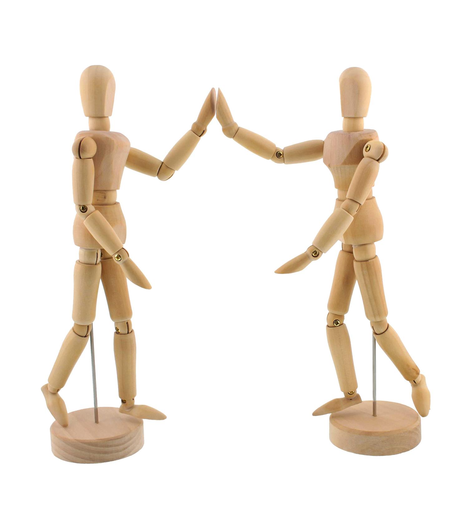 US Art Supply 12 Artist Drawing Manikin - Flexible Body, Male & Female Pair - Perfect for Figure Drawing - Buy Online on GoSupps.com