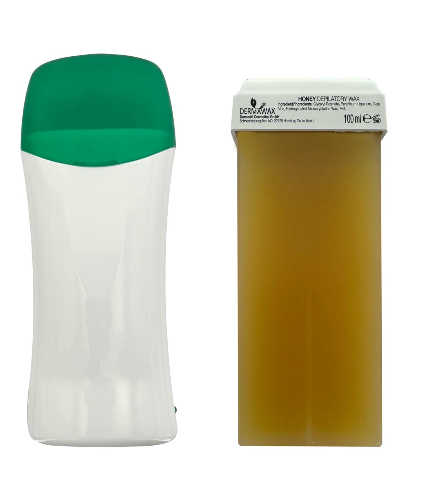 Dermawax Roll-On Wax Warmer - Honey Wax Cartridge Set for Effortless Hair Removal on Legs Arms & Back | International Shipping Available - Buy Online on GoSupps.com