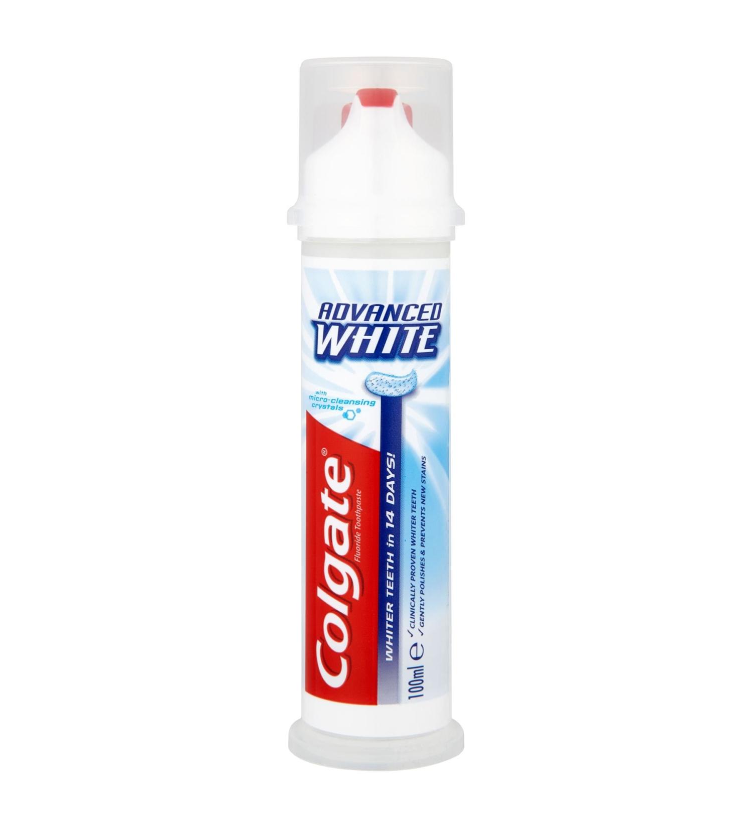 Colgate Advanced White Toothpaste Pump 100ml - Buy Online on GoSupps.com