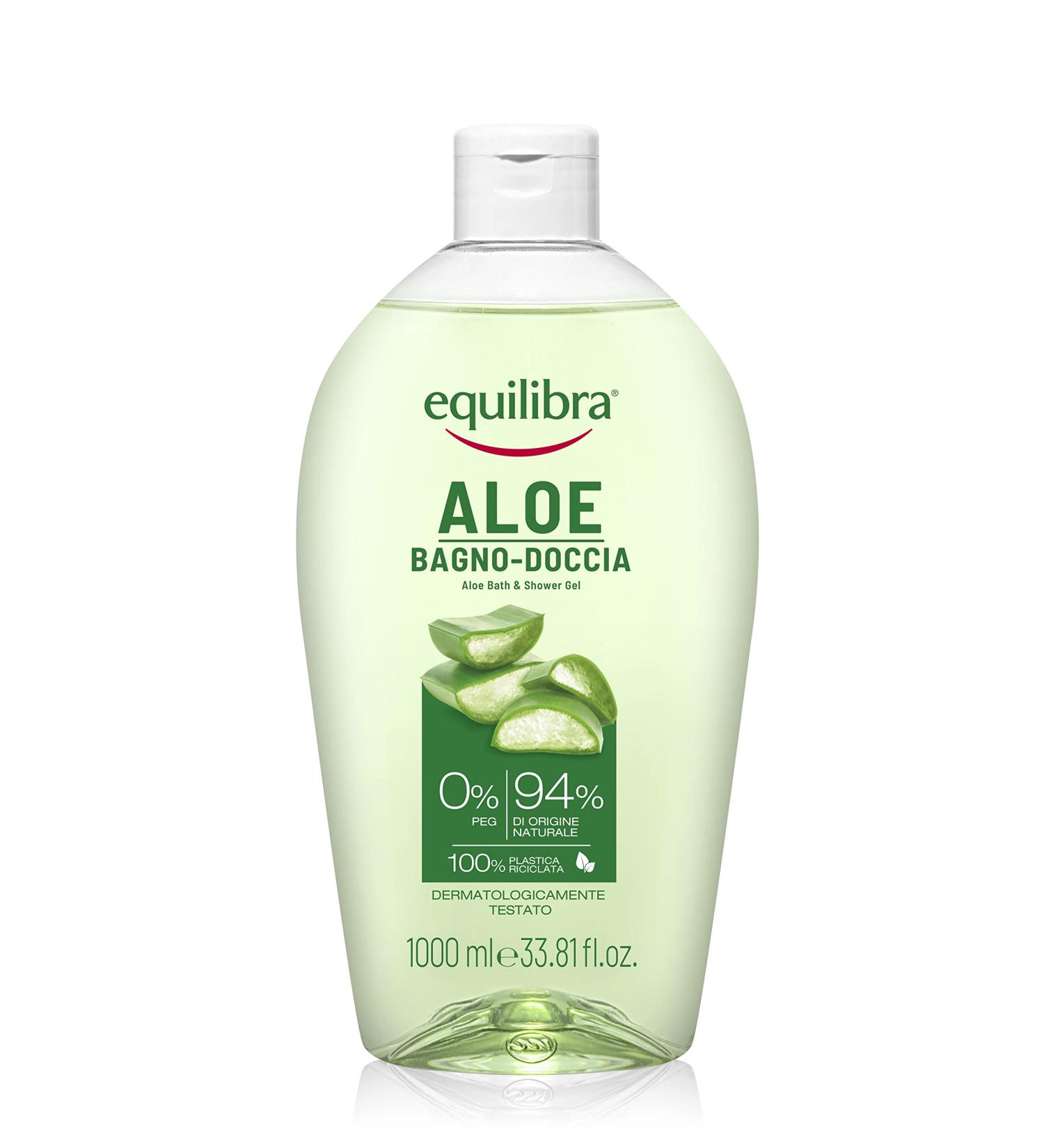 Equilibra Equilibra Body Aloe Bathroom Delicate Aloe Shower with Moisturizing and Purifying Action Suitable for the Whole Family with Aloe Vera and Plant-Based Surfactants 1000 ml