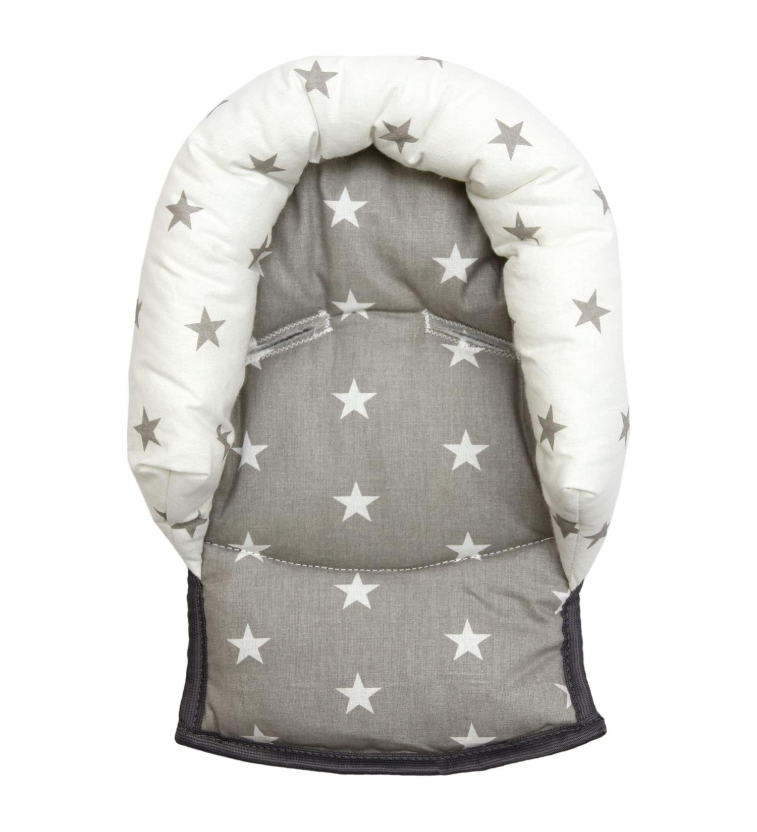 UNIVERSAL Infant Baby Toddler car seat stroller head support pillow (Soft Cotton) (N star white/grey) N star white /grey