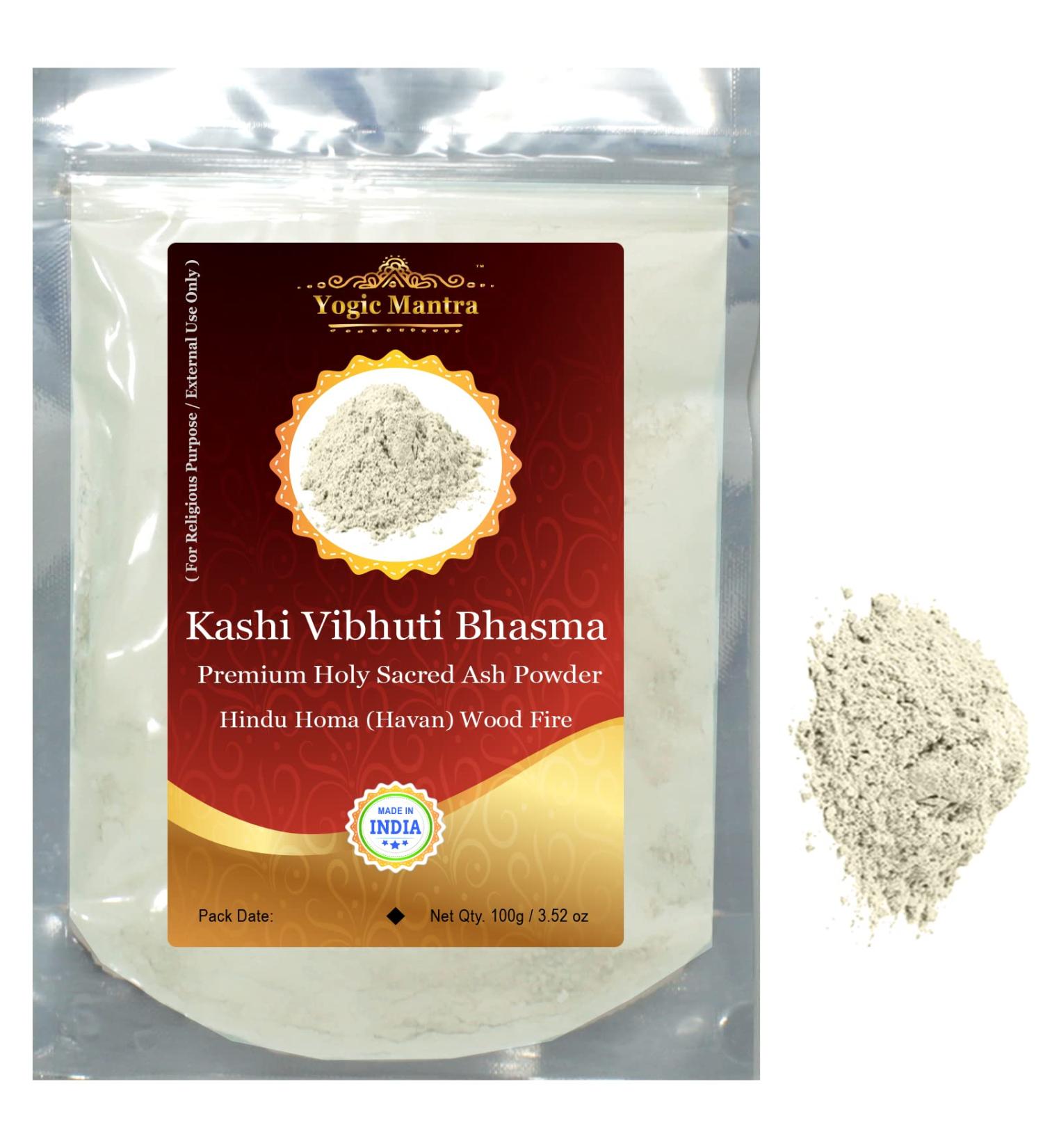 Kashi Vibhuti Powder - 100g Sacred Ash for Hindu Pooja | Energized Bhasma for Puja Items & Tikka - Buy Online on GoSupps.com
